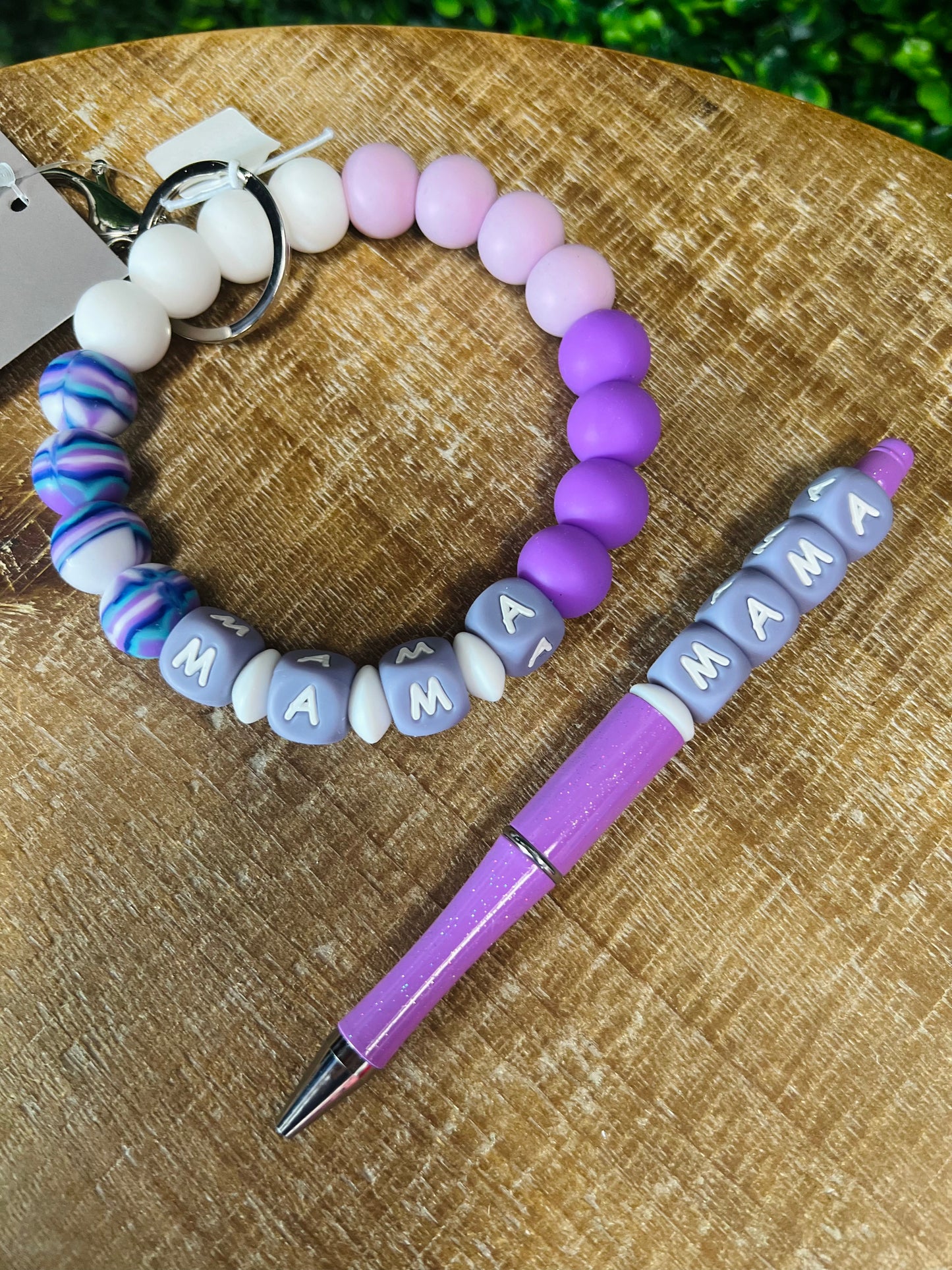 Purple Mama Beaded Pen
