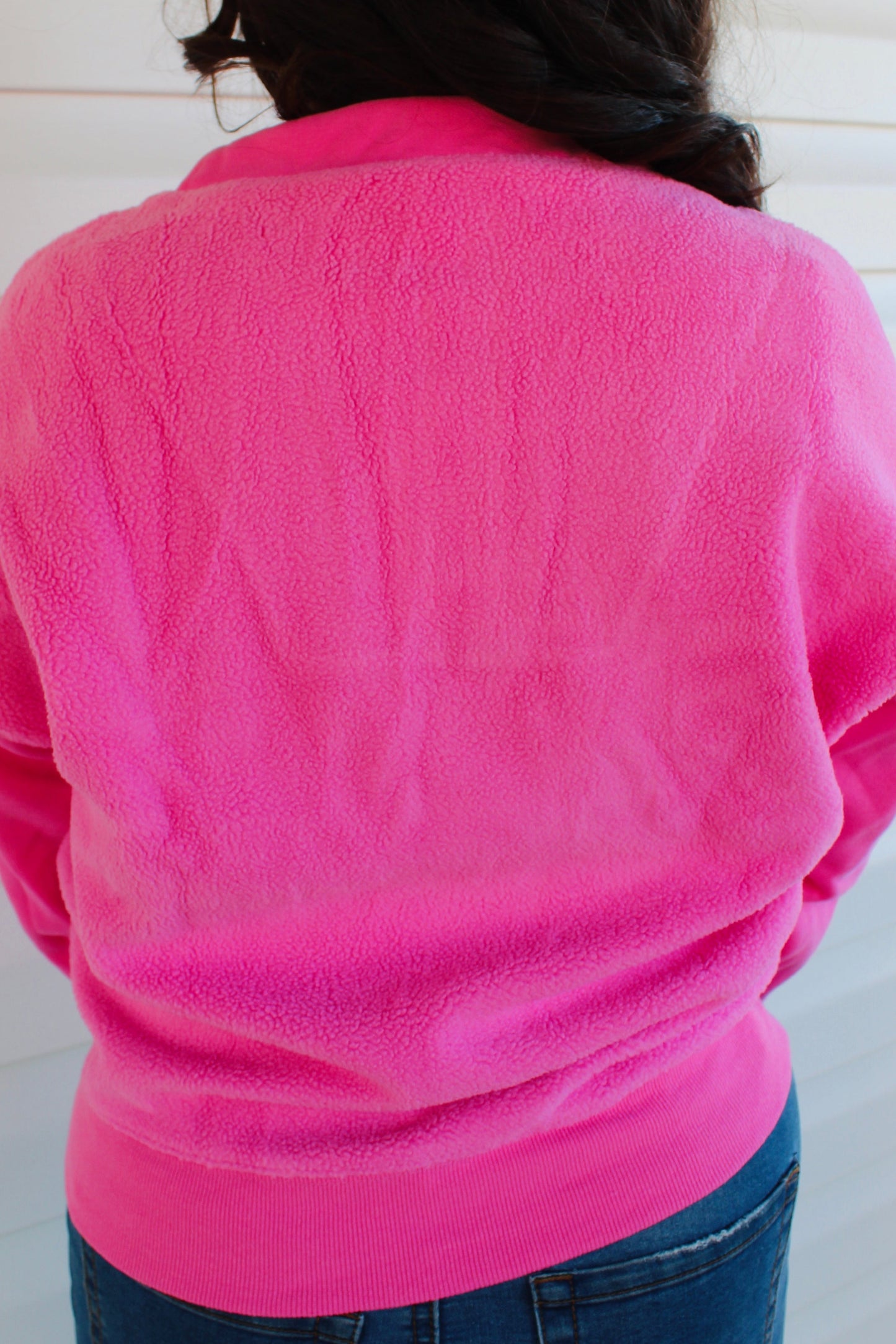 Solid Pink Fleece Pullover