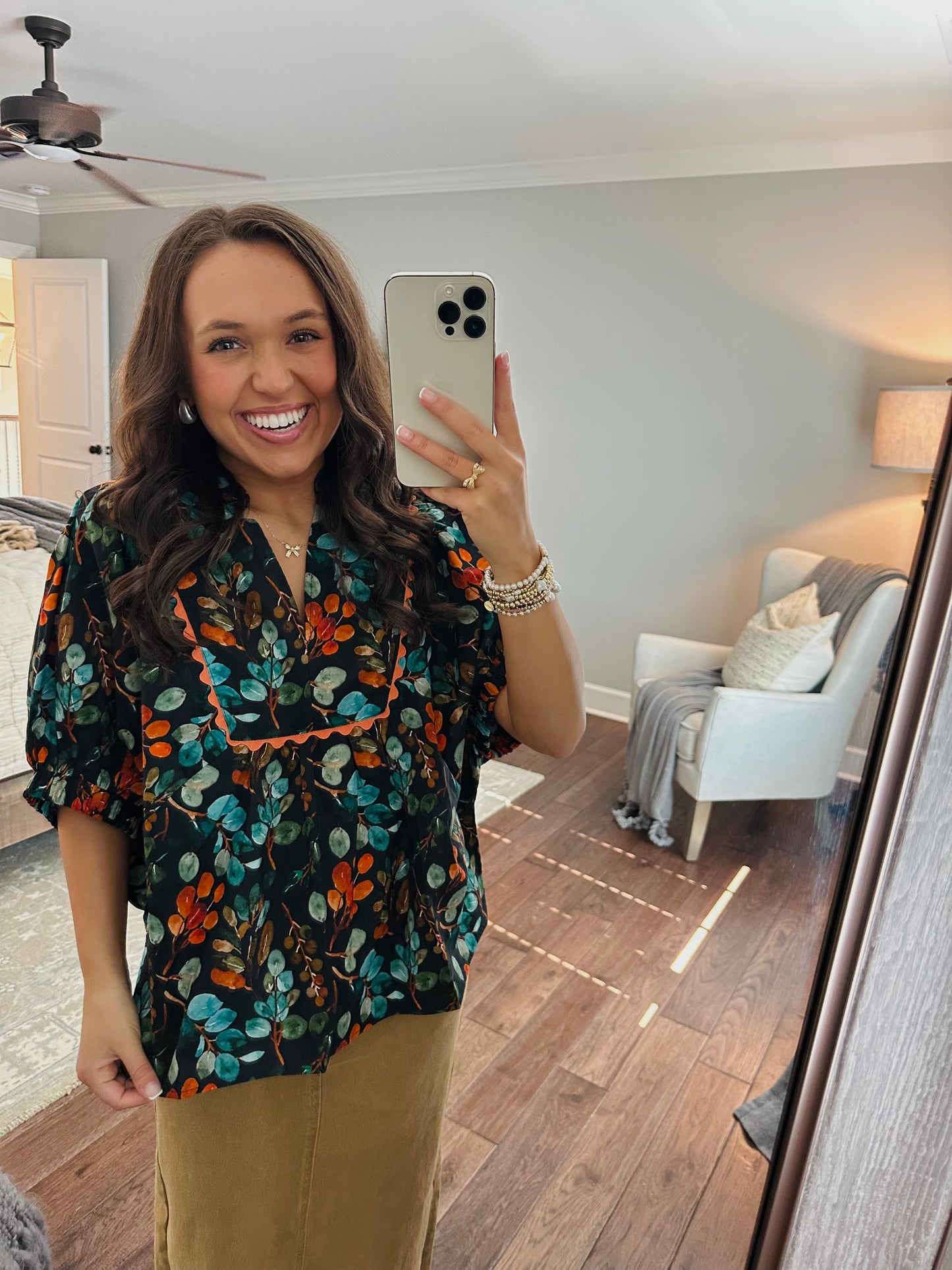 The Autumn Black Floral Top