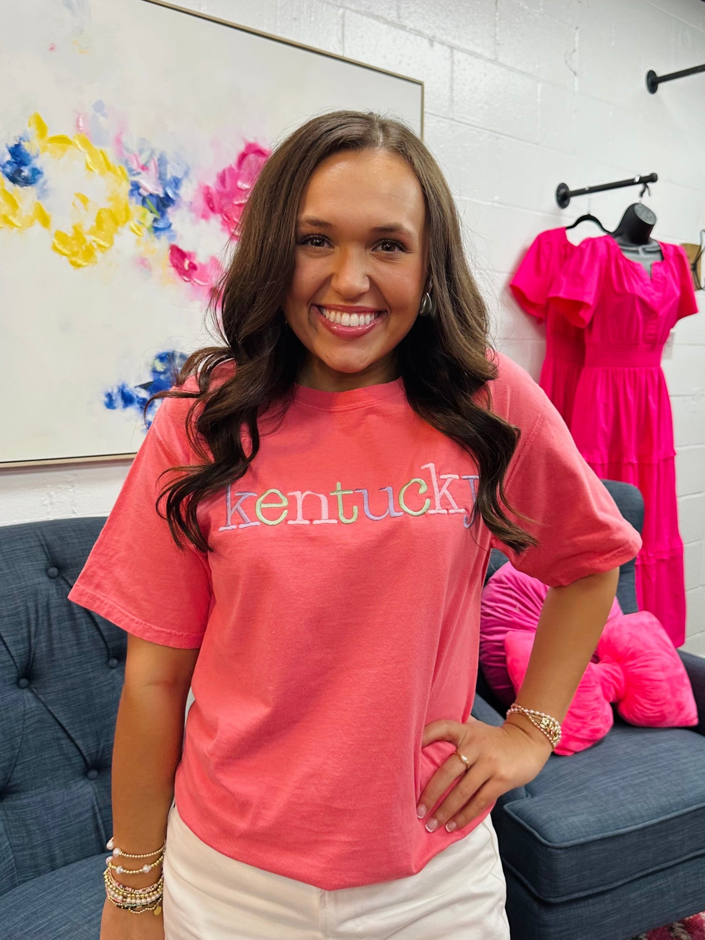 The Kentucky Pastel Embroidered Tee