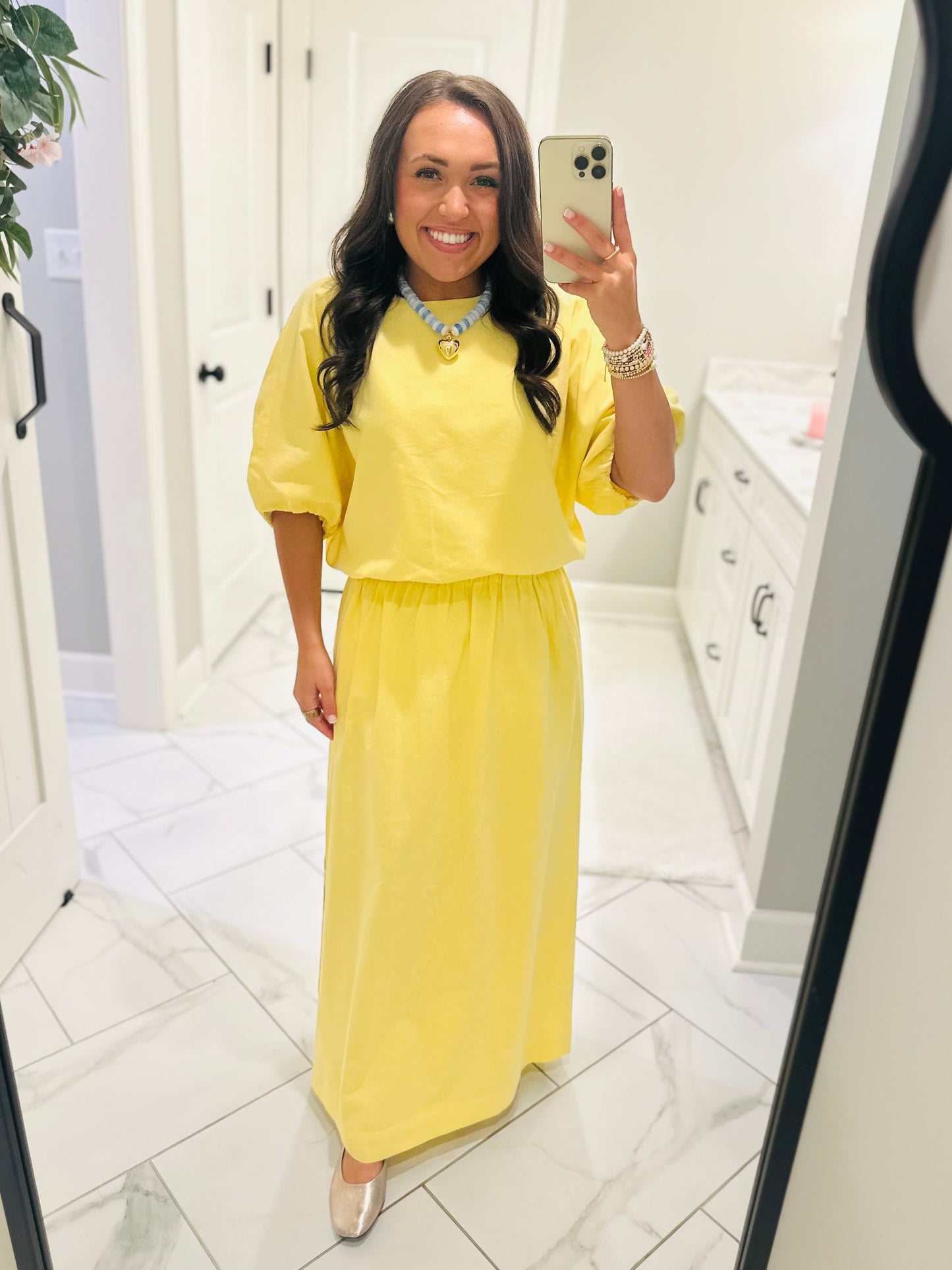 The Daisy Yellow Knit Top + Skirt Set