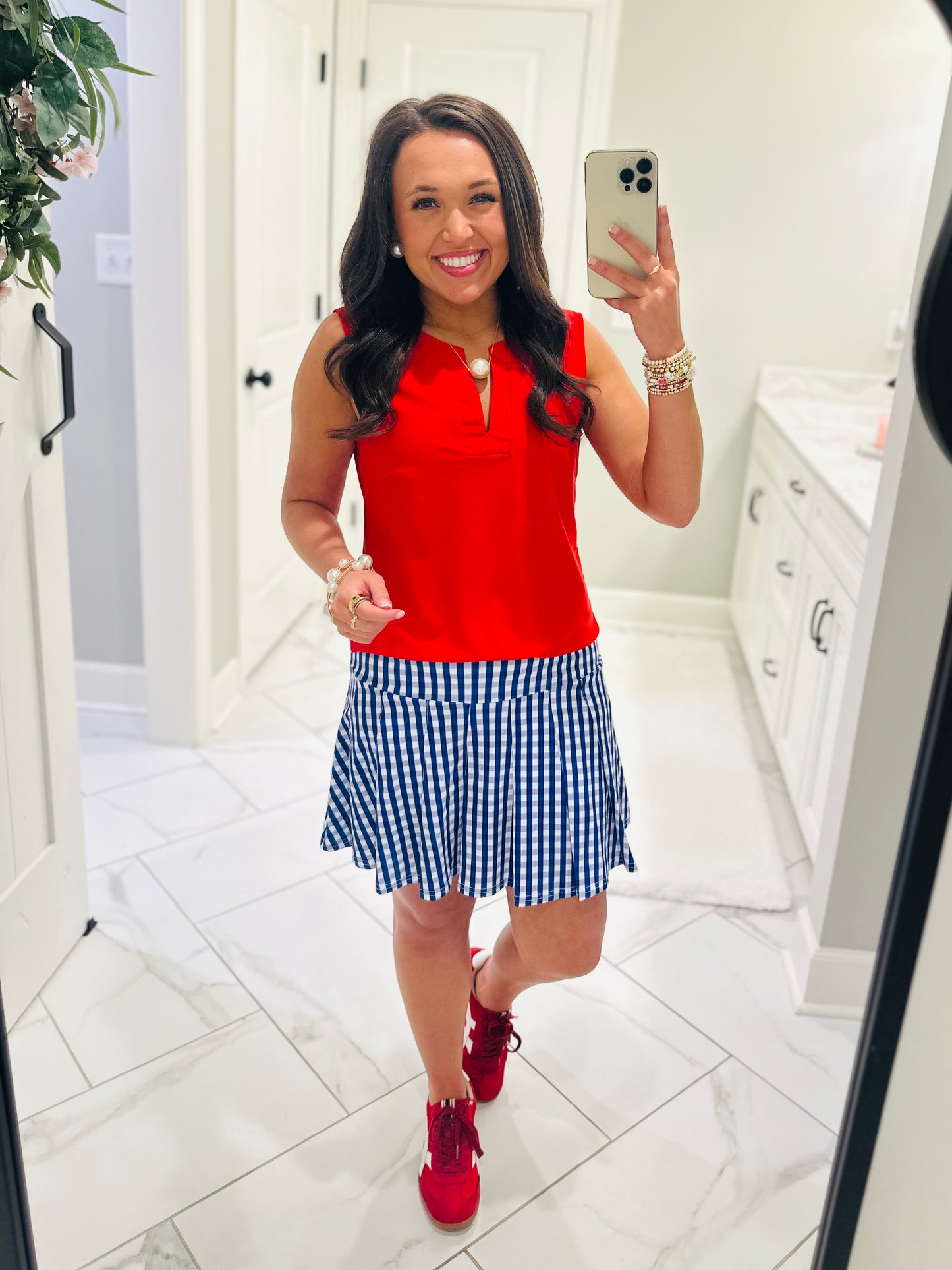 The Gina Red Sleeveless Top