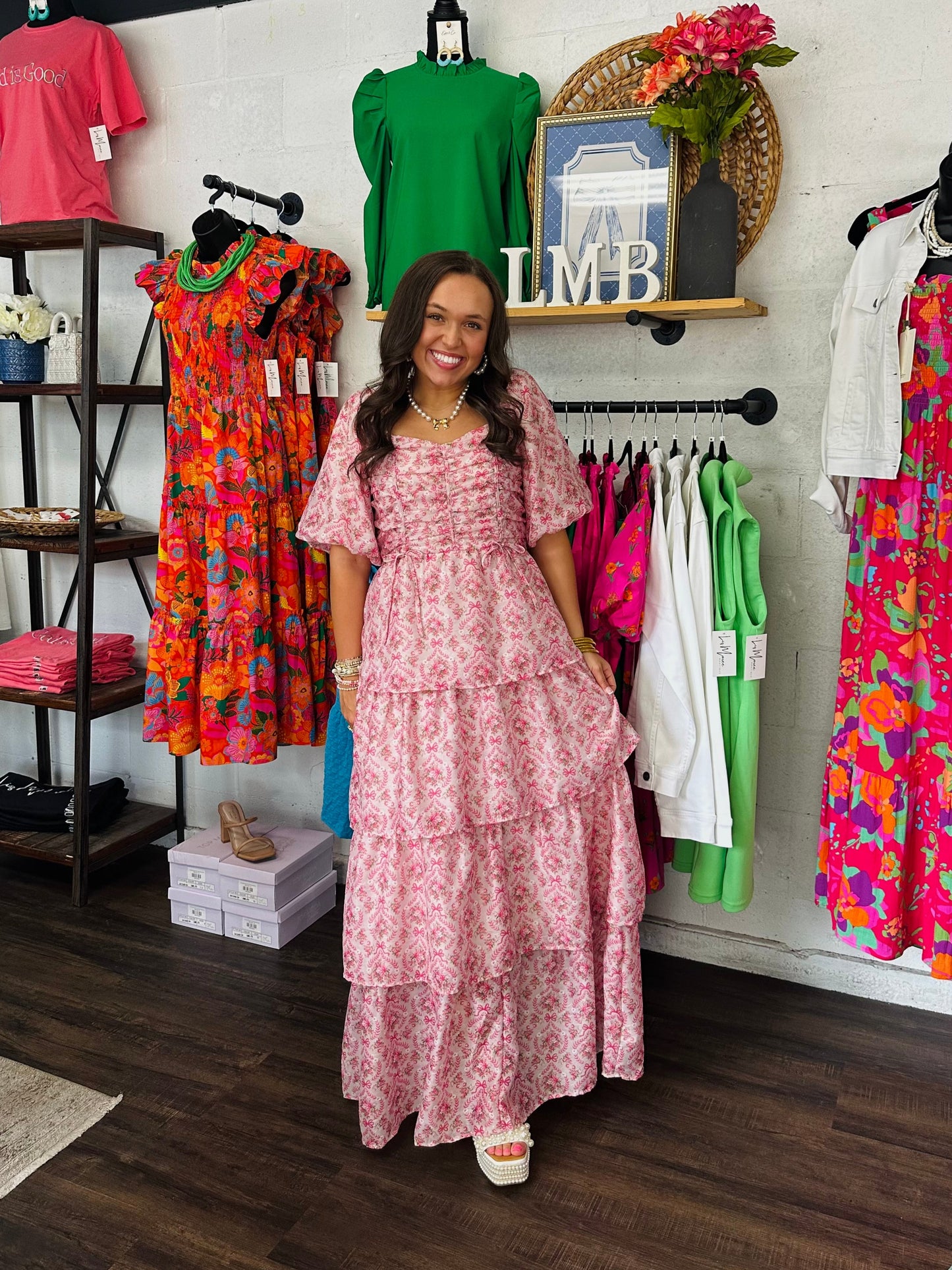 The Posey Coquette Floral Tiered Maxi Dress