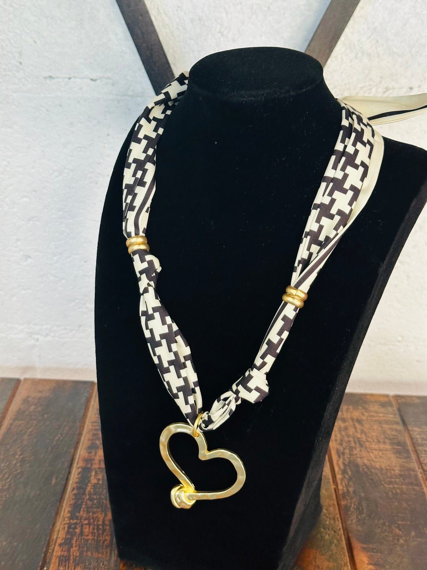 Elegant Geometric Silk Scarf Necklace