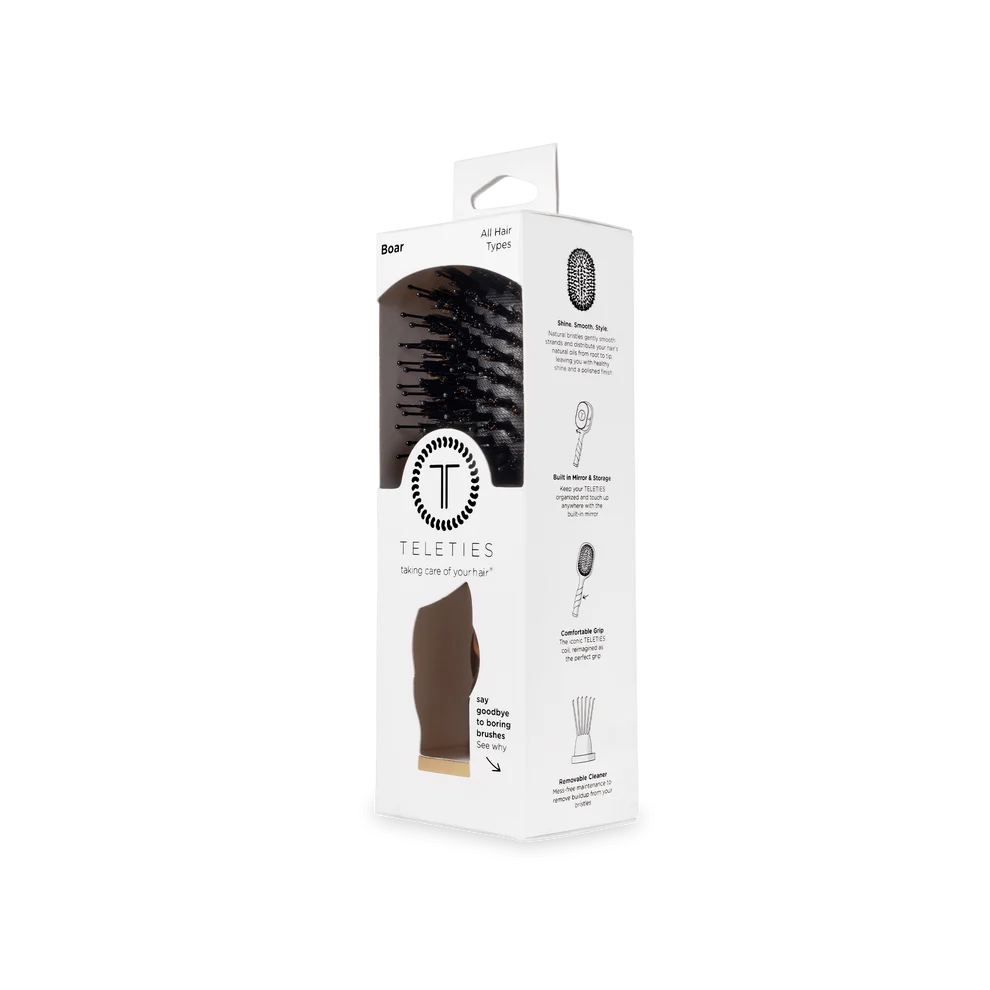 Mini Boar Bristle Hair Brush - Tortoise