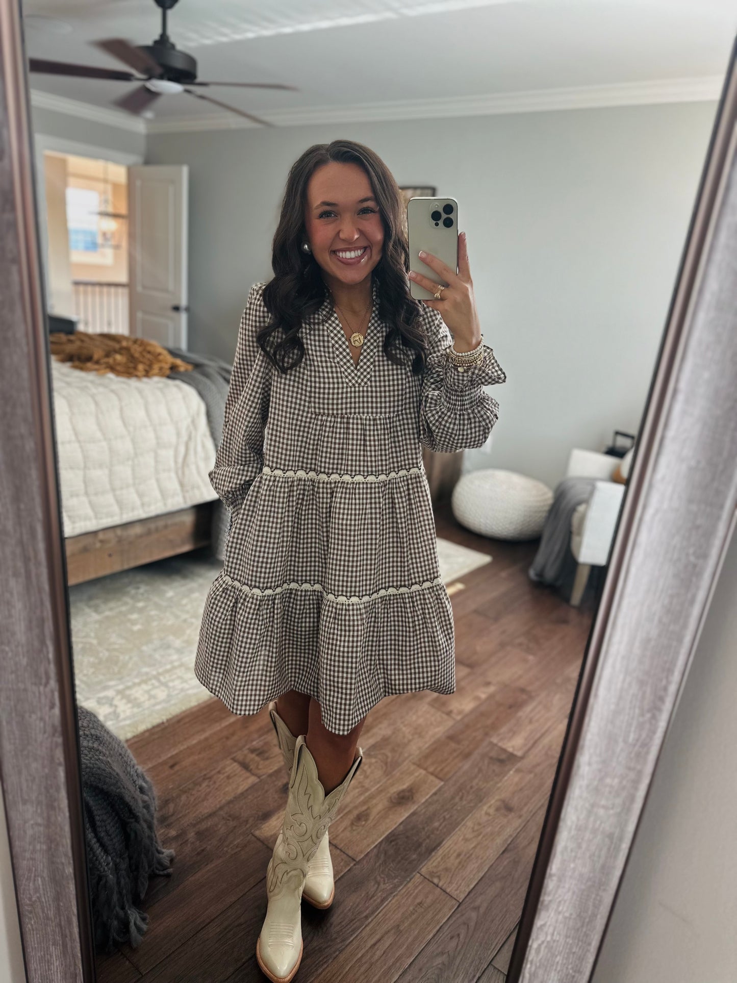 The Sadie Brown Gingham Dress