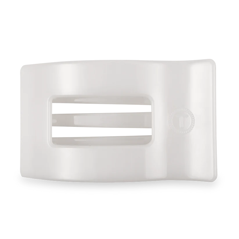 Coconut White Rectangle Flat Hair Clip