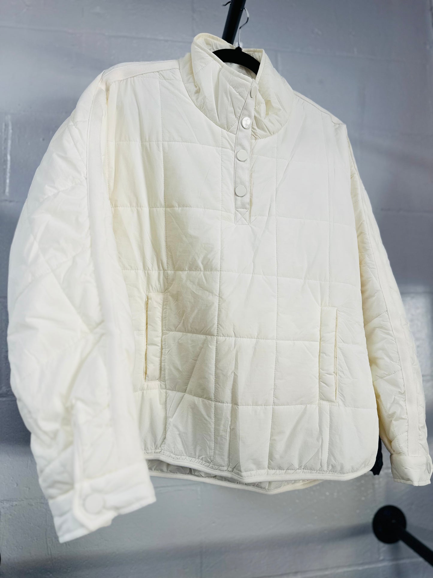 The Cream Quilted Puffer Pullover