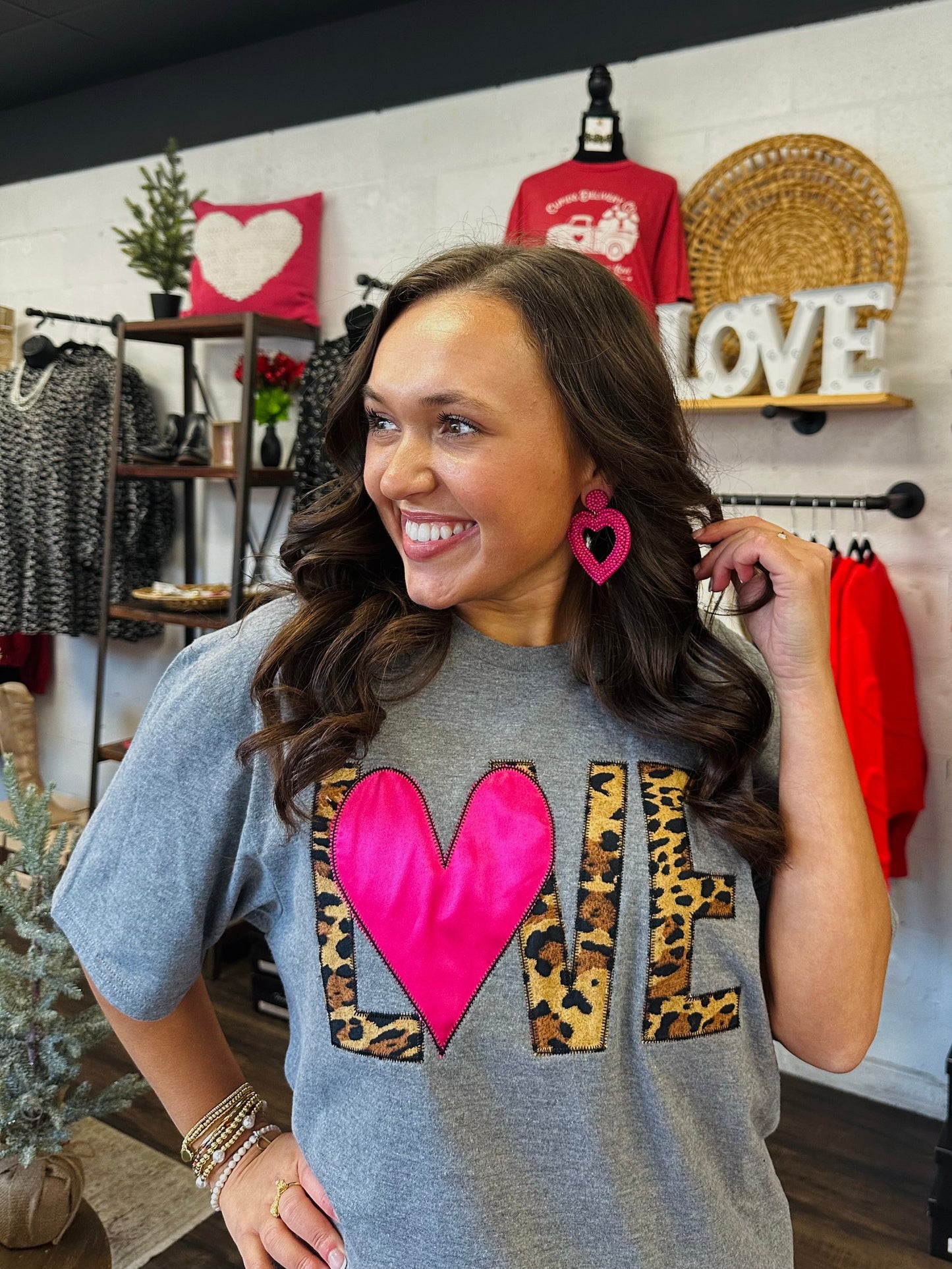 Valentine Love Heart Embroidered tee