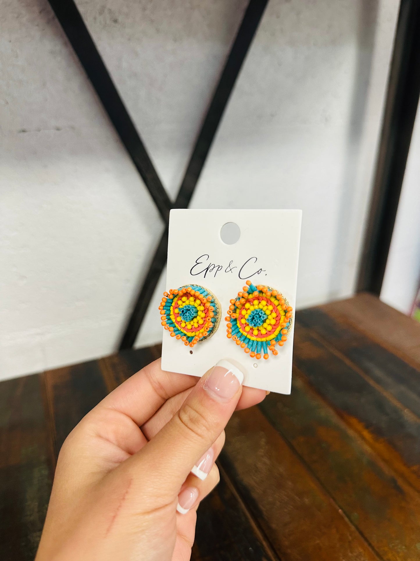 Funfetti Beaded Stud Earring