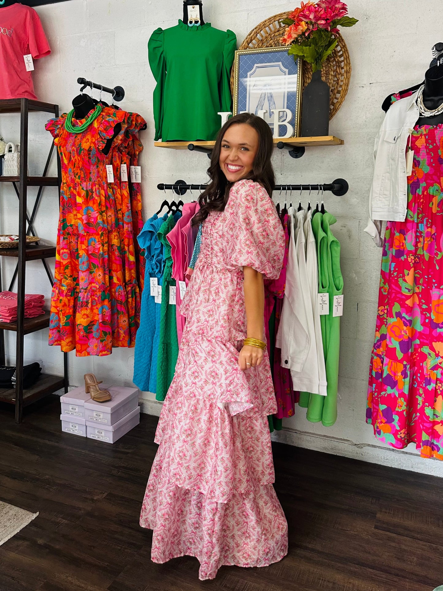 The Posey Coquette Floral Tiered Maxi Dress