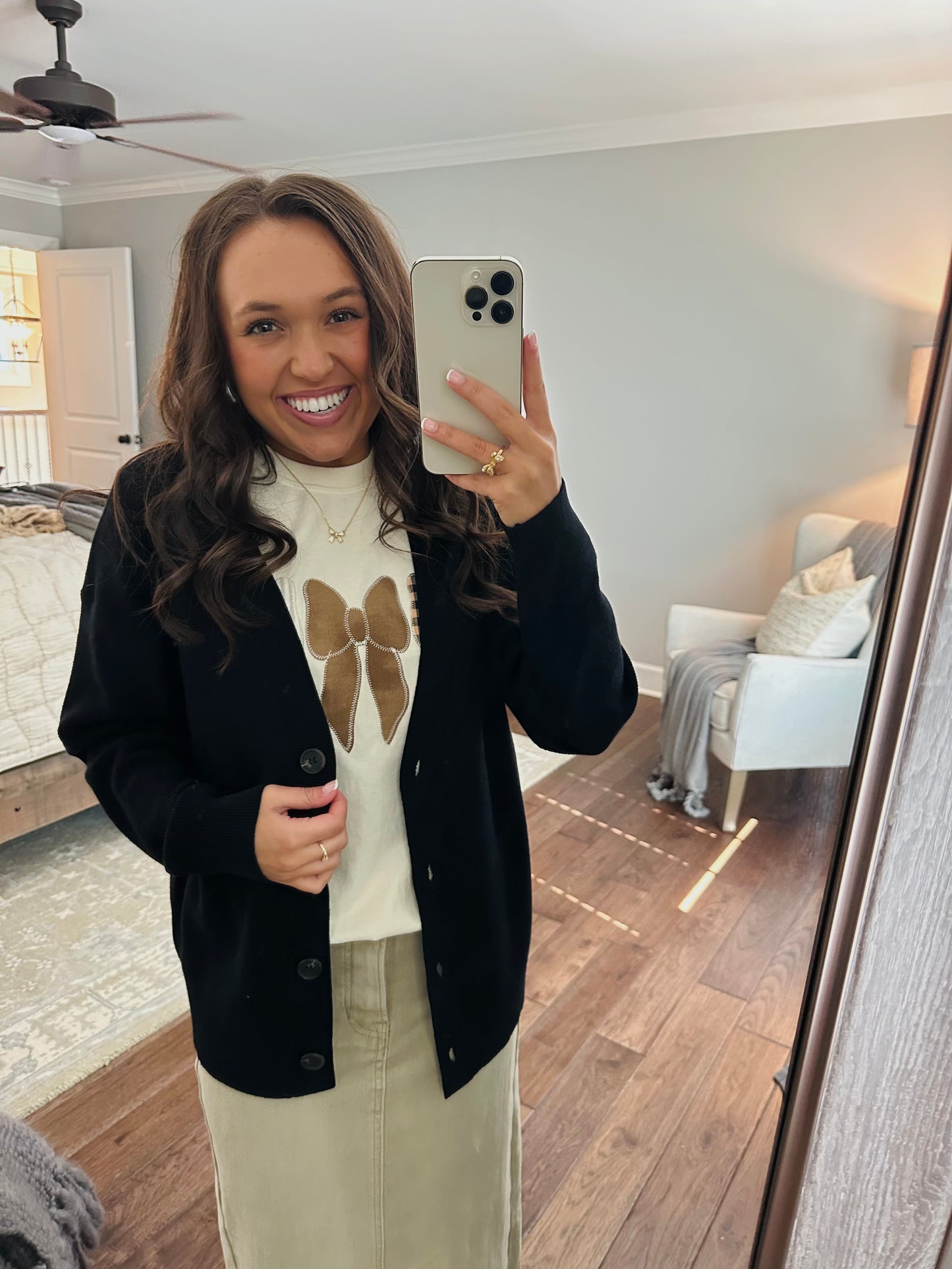 Let's Get Cozy Black Cardigan