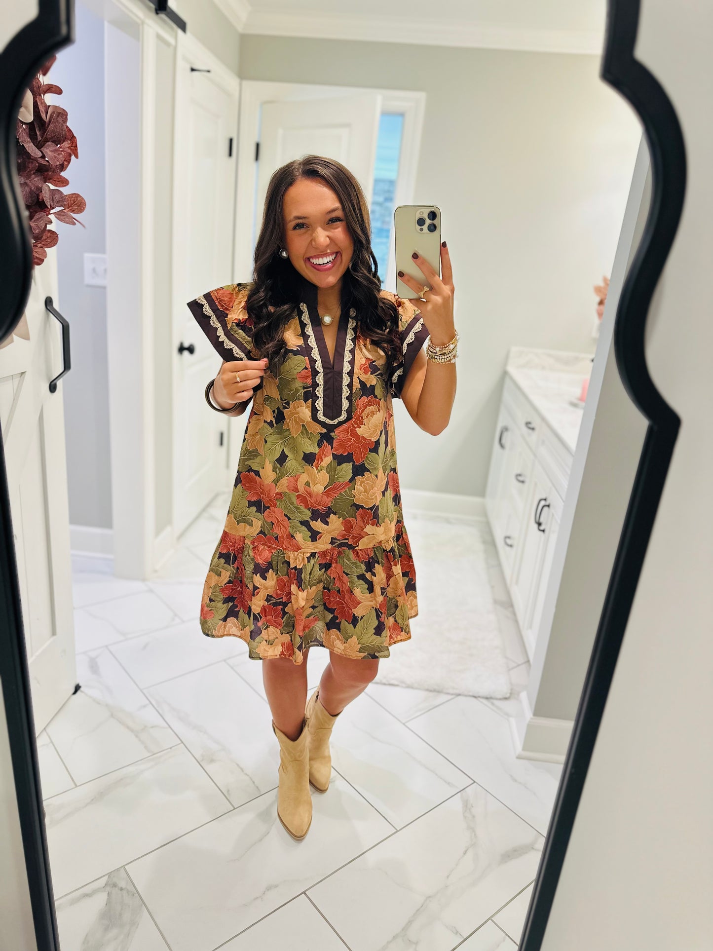 The Sutton Brown Floral Dress