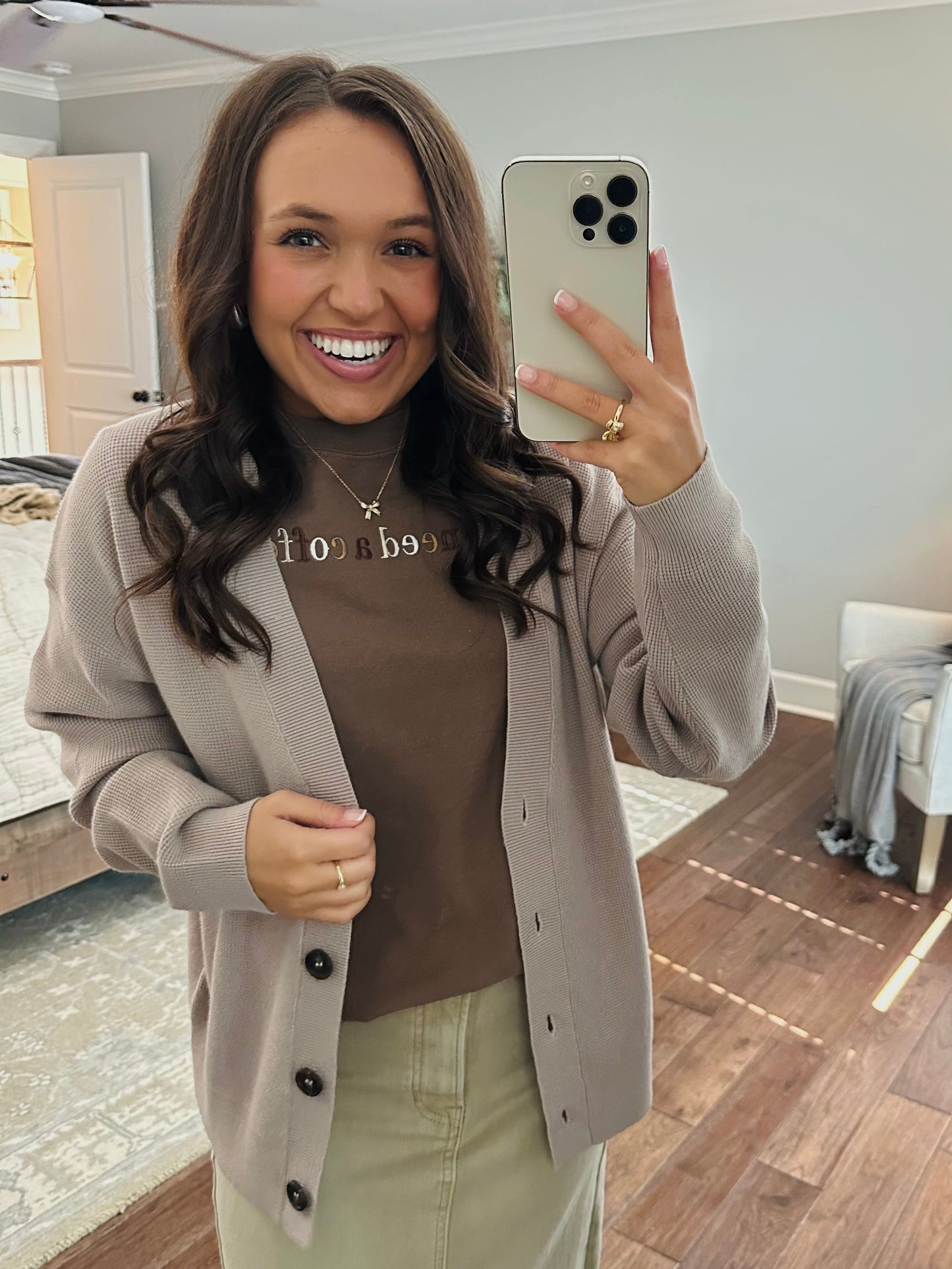 Let's Get Cozy Ash Mocha Cardigan