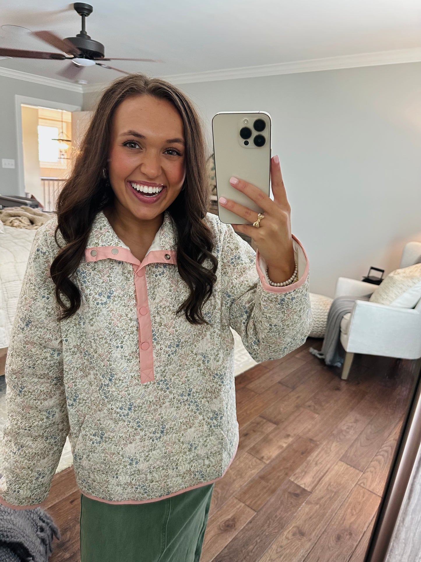The Ditsy Floral Quilted Pullover