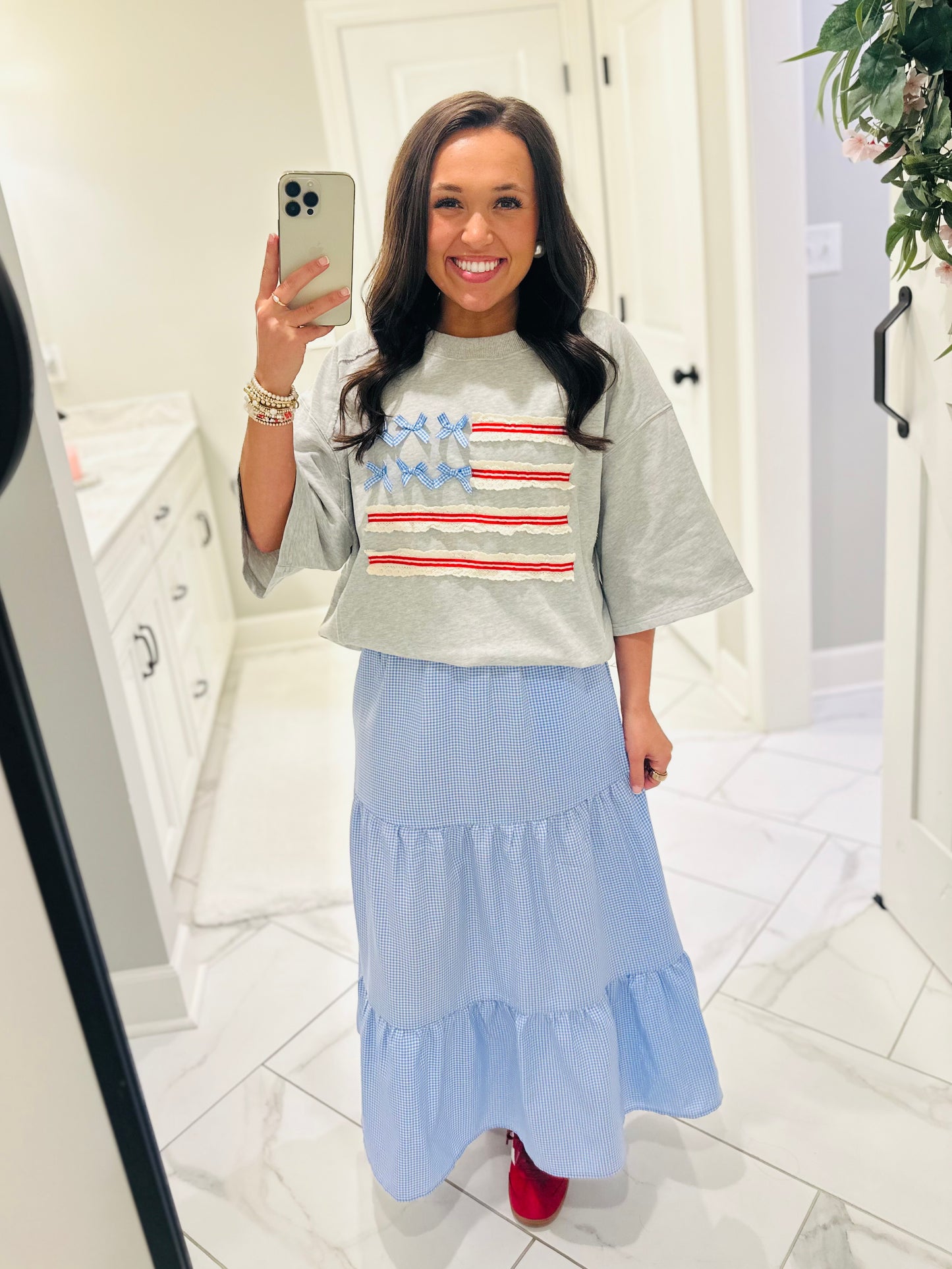 The American Flag Terry Knit Top