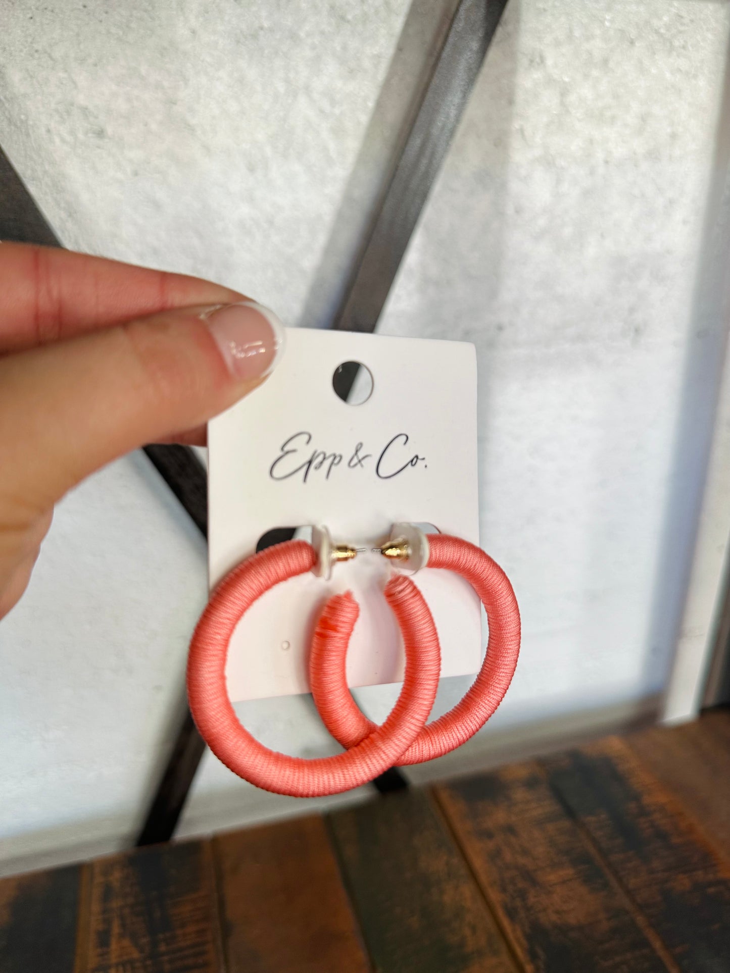 Light Pink Thread Hoops