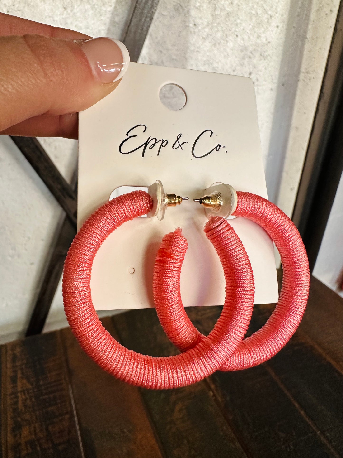 Light Pink Thread Hoops