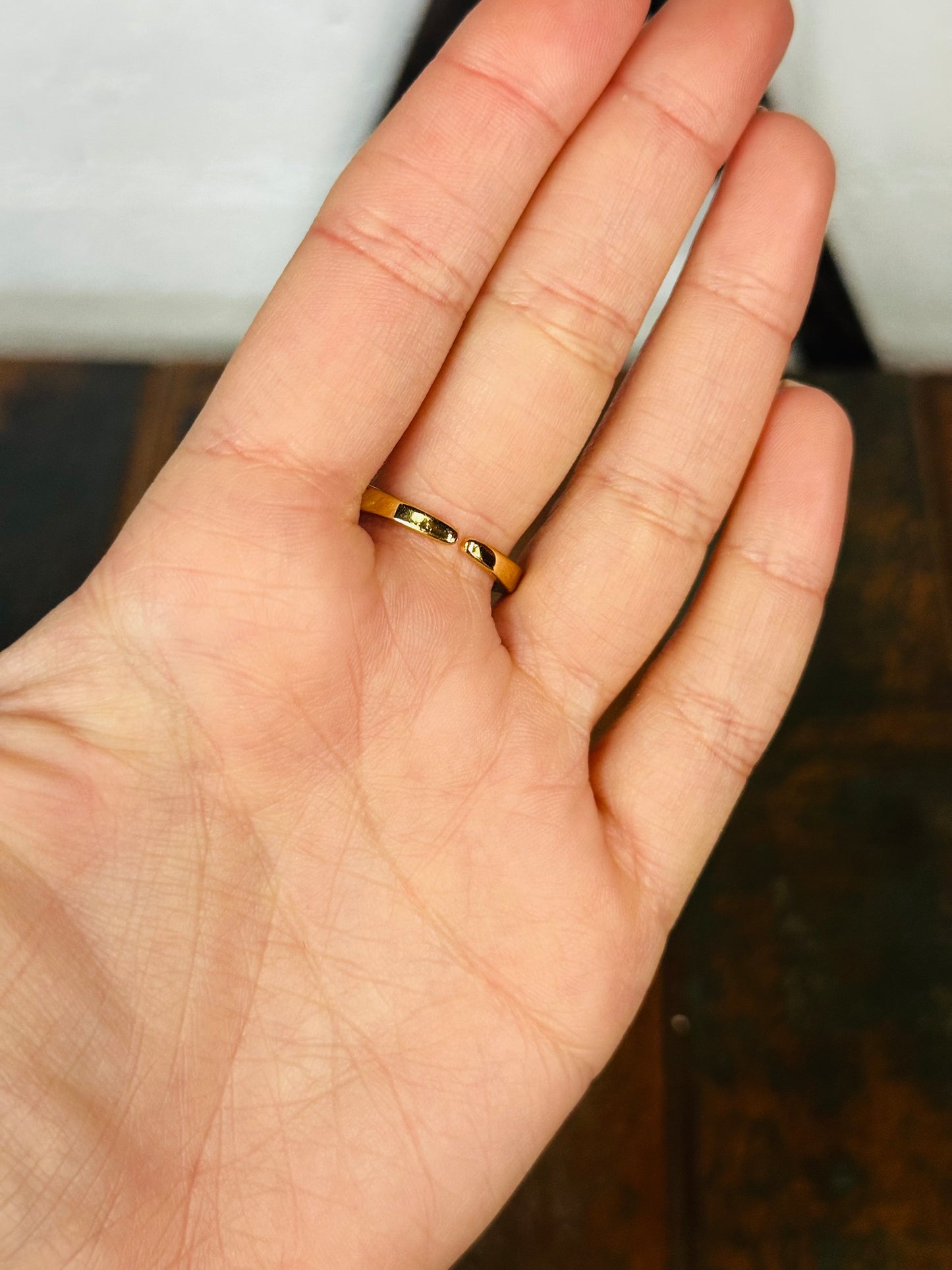 Gold Crystal Bar Ring