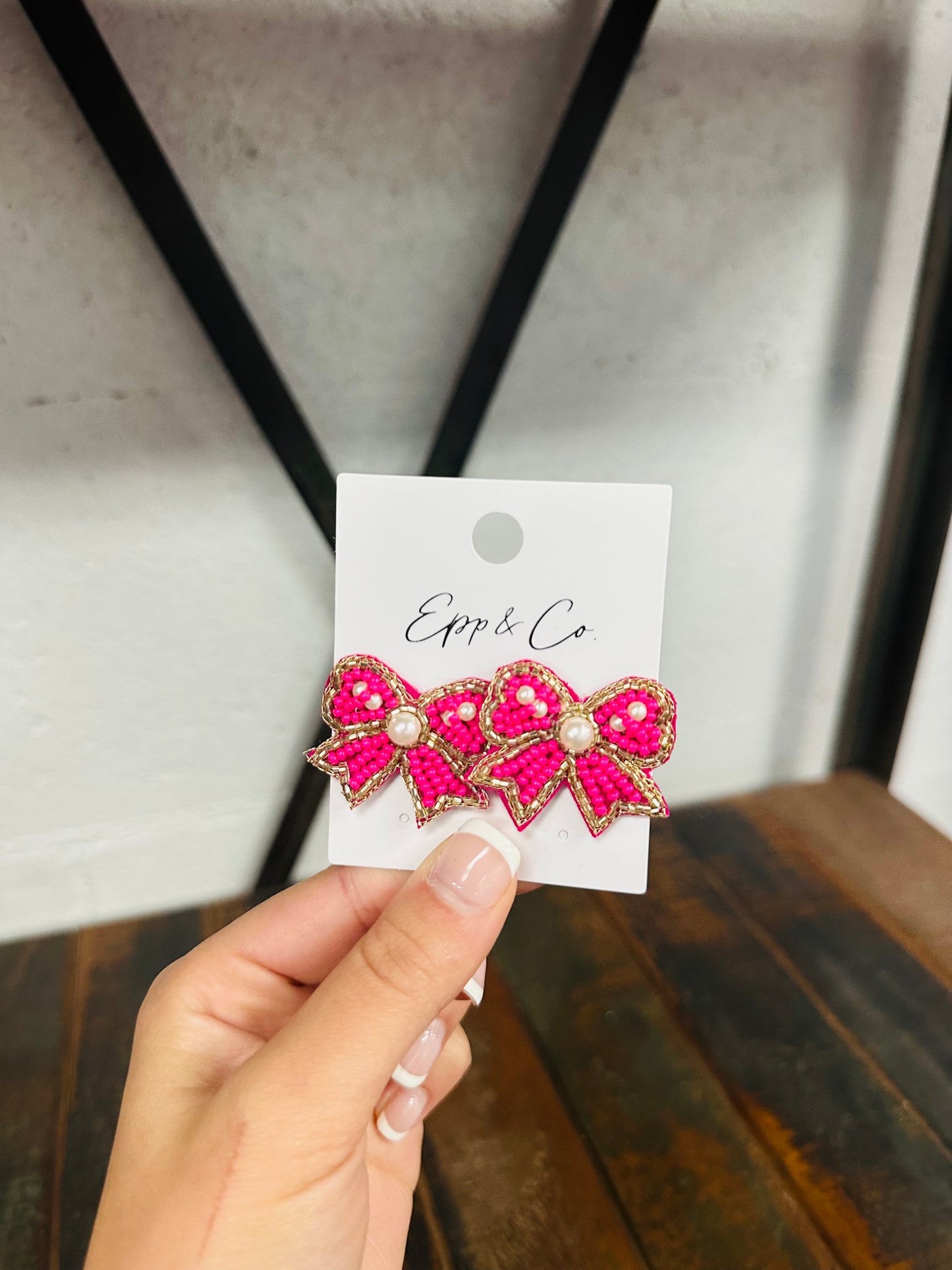 Mini Hot Pink Bow Stud Earring