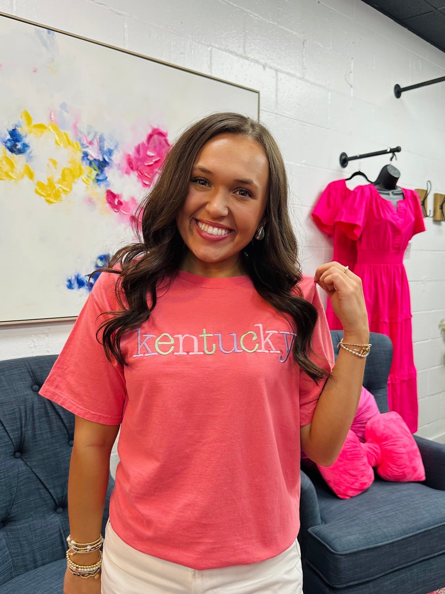 The Kentucky Pastel Embroidered Tee