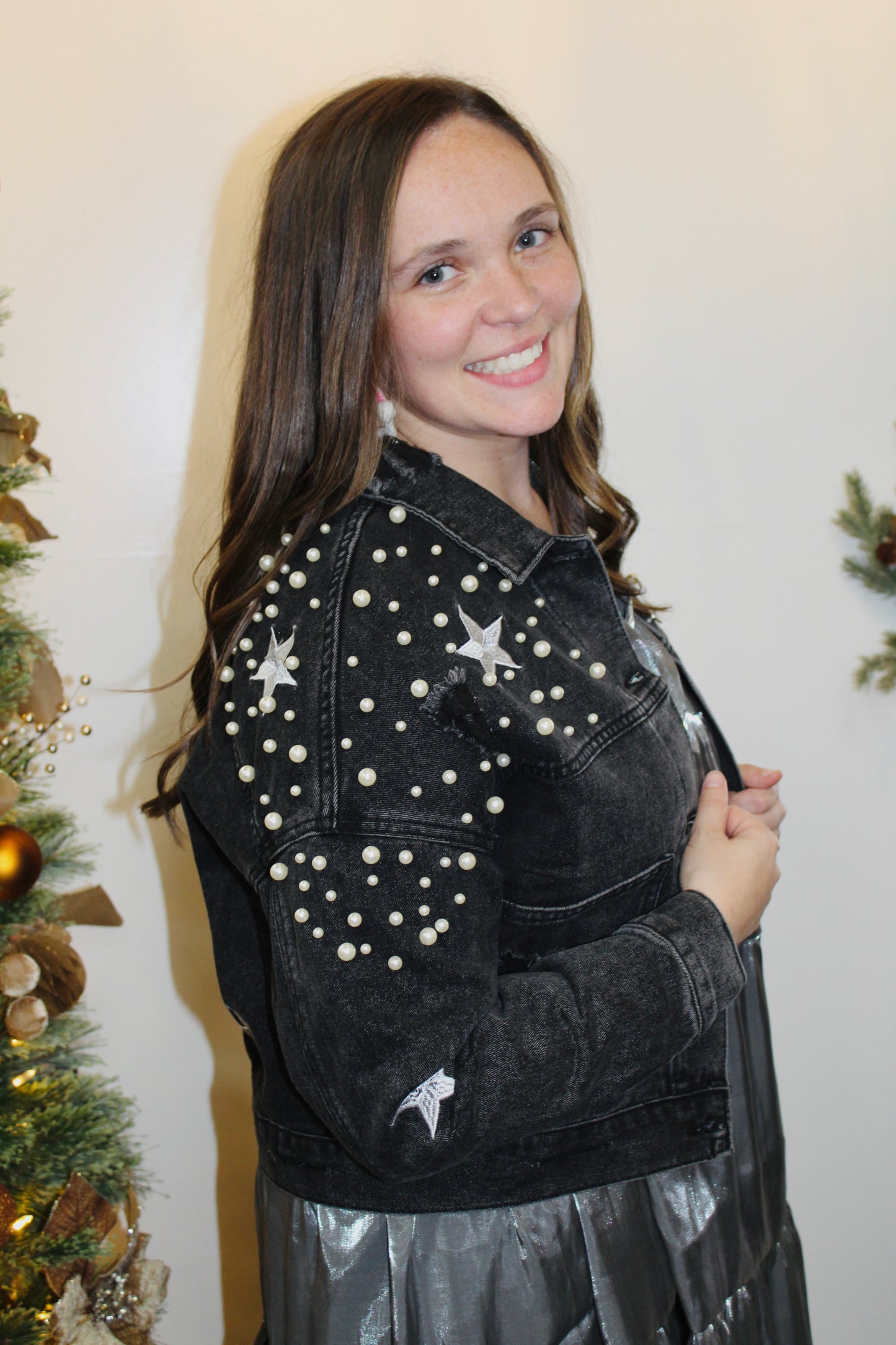 Black Pearl & Star Denim Jacket