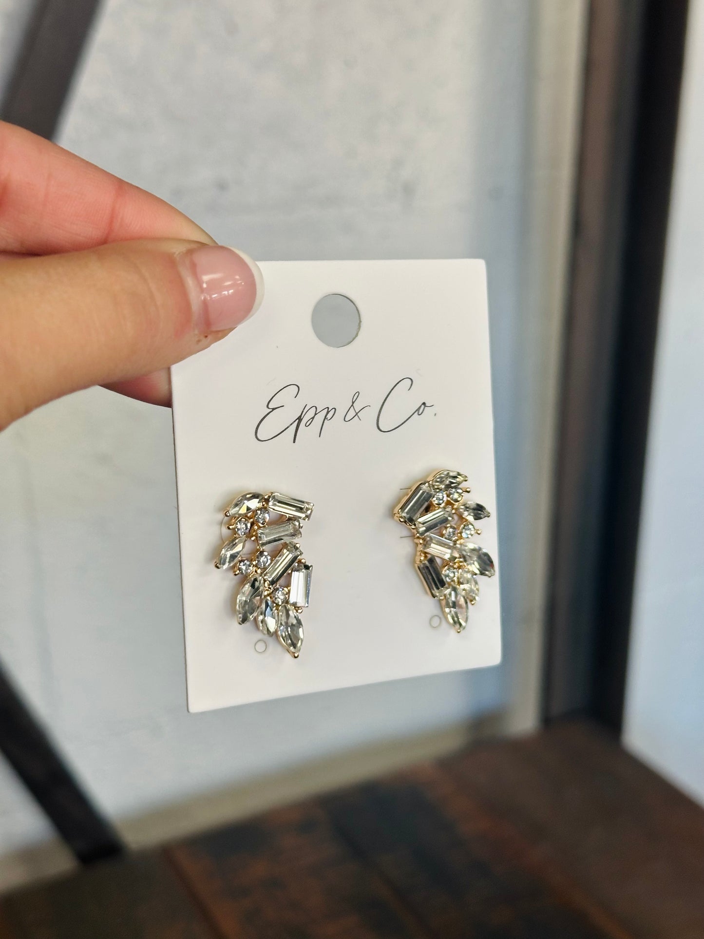 Mini Rhinestone Fan Earring