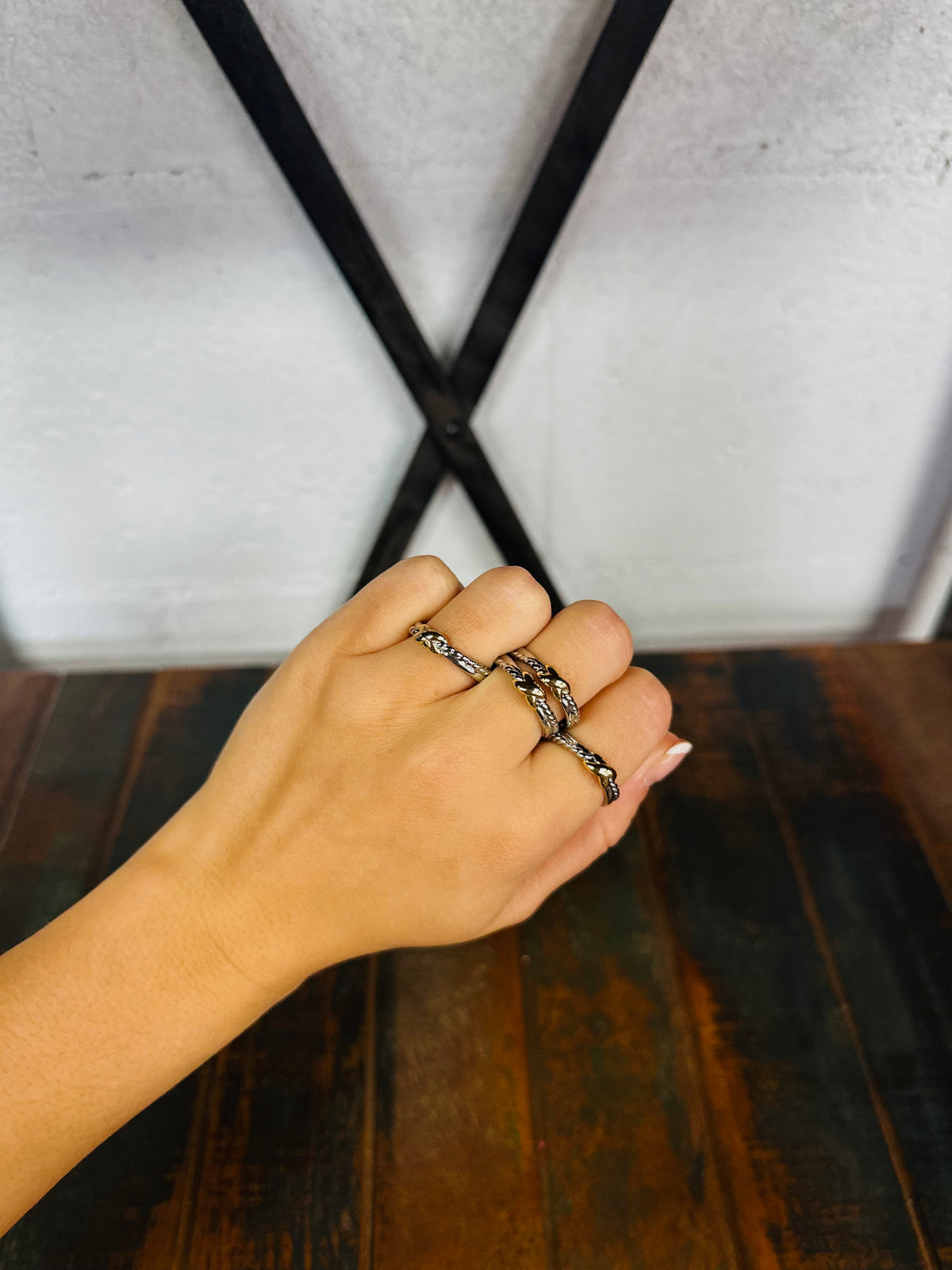 Gold + Silver Two-tone Cross Ring