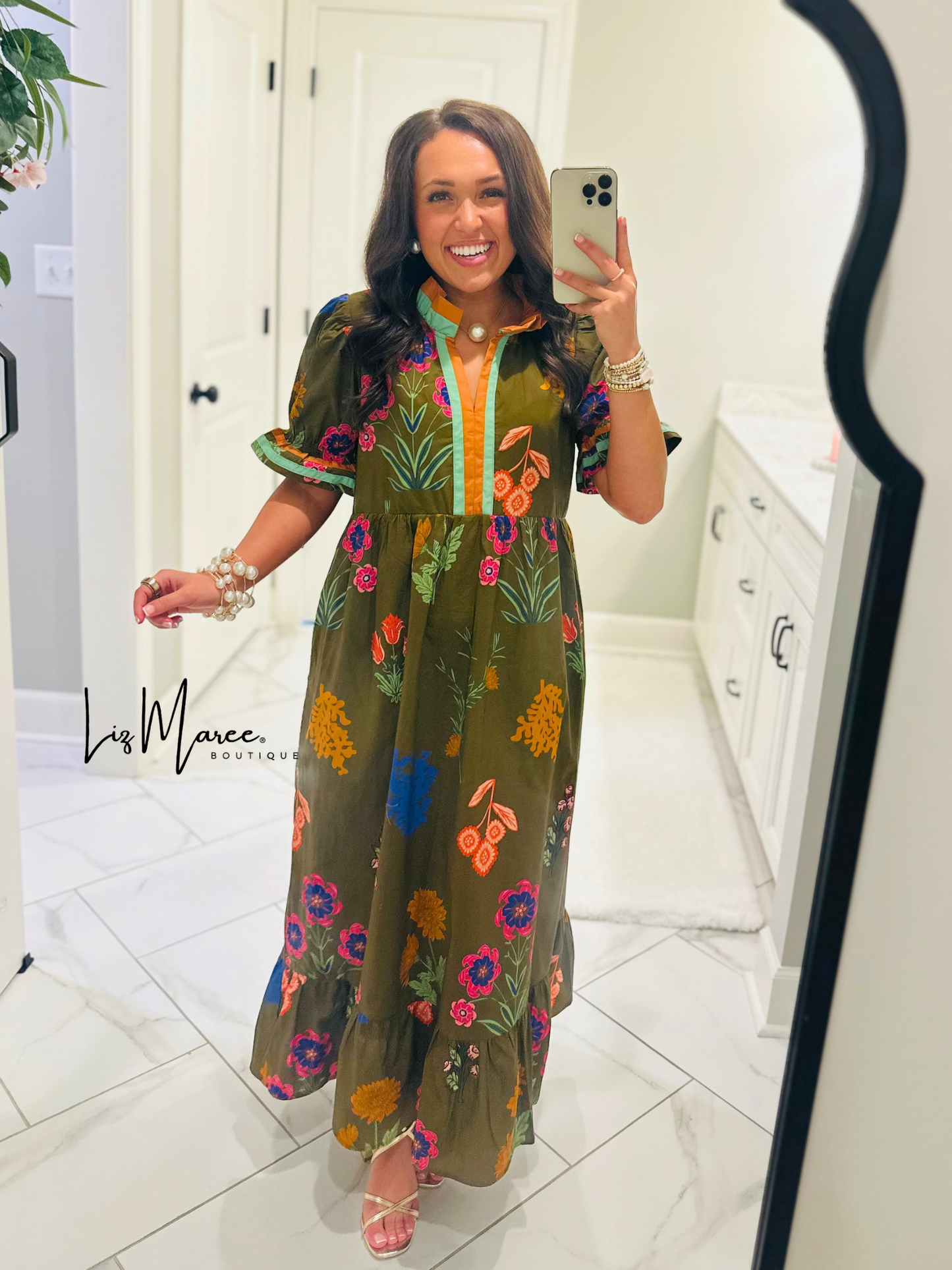 The Mattie Brown Floral Midi Dress