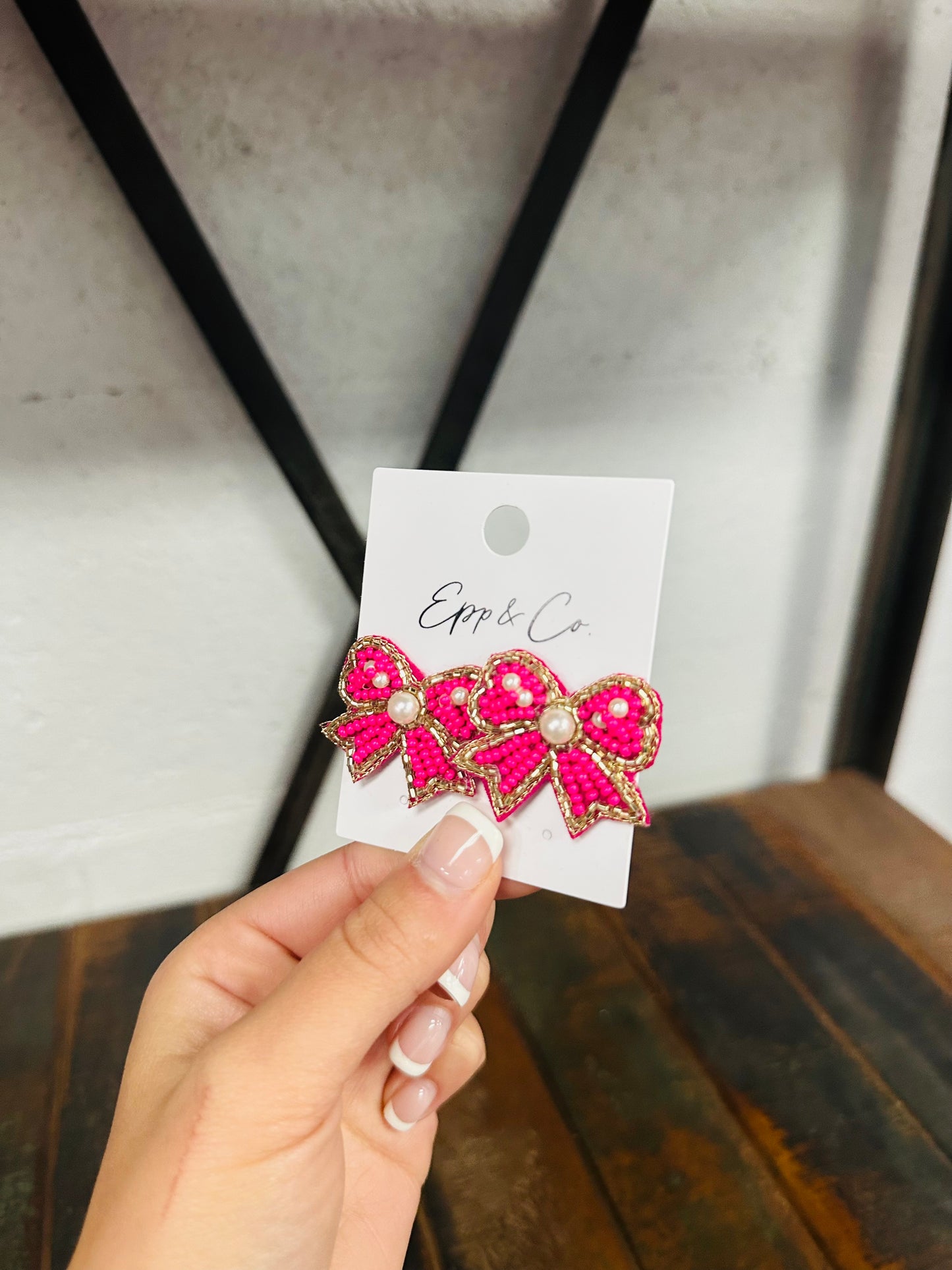 Mini Hot Pink Bow Stud Earring