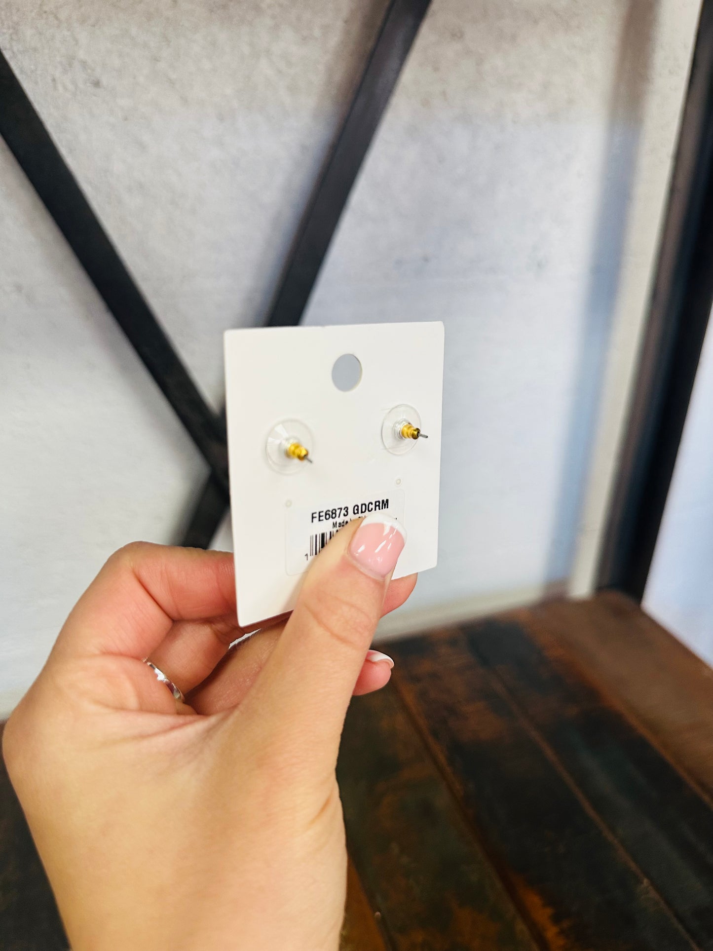 Pearl Twisted Gold Stud Earring