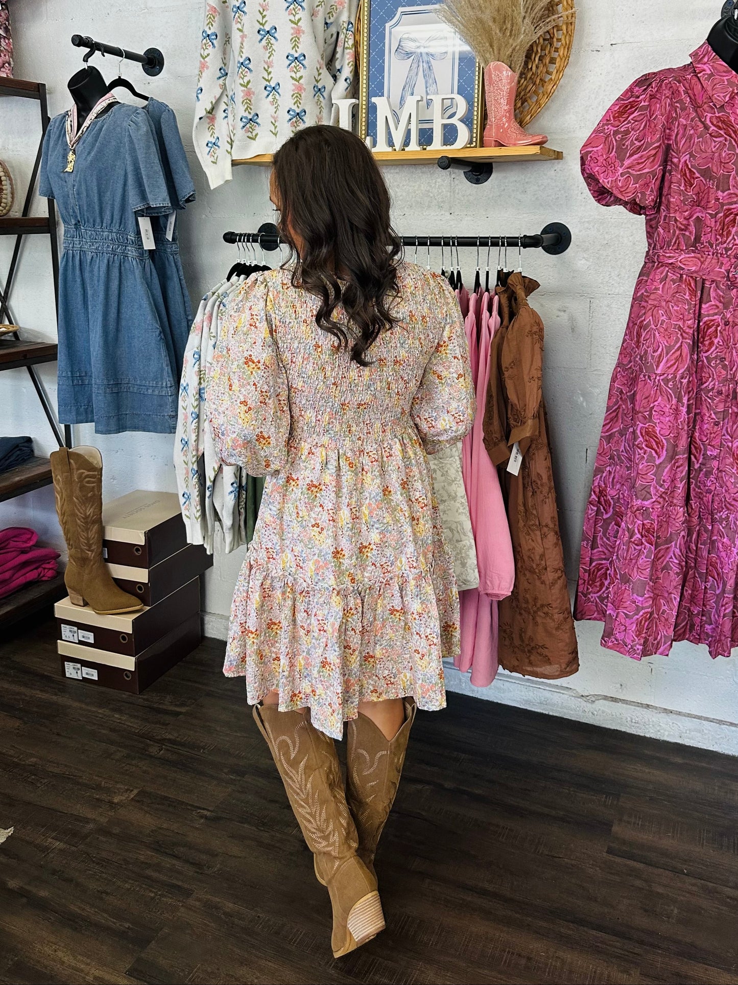 The Faye Autumn Garden Floral Long Sleeve Dress