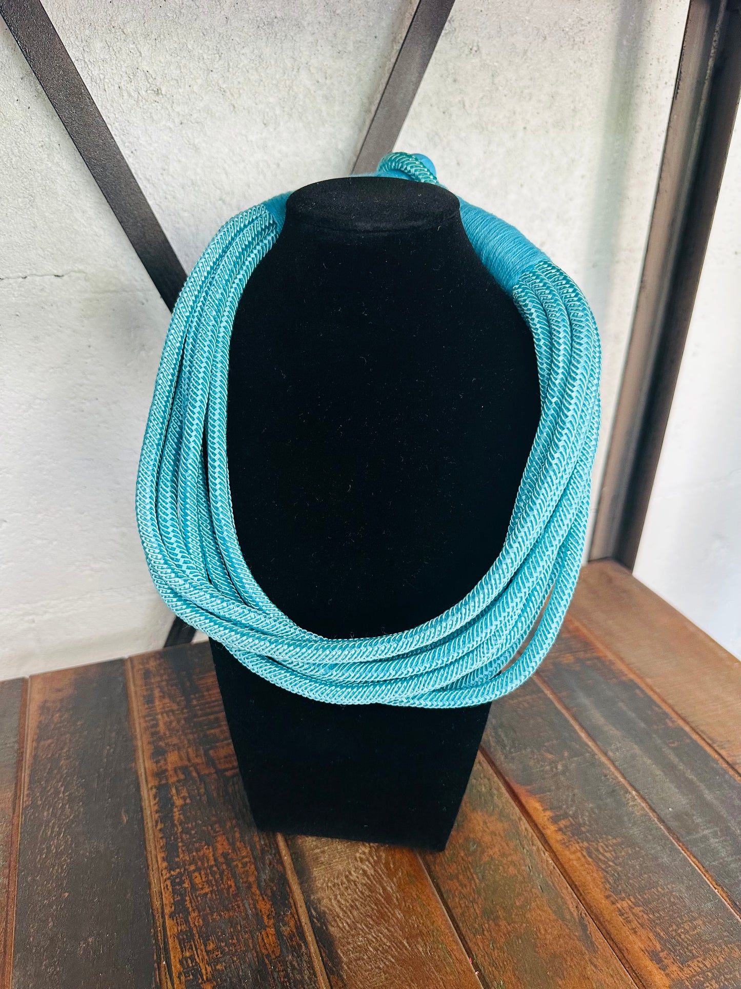 8 Strand Necklace - Turquoise Blue