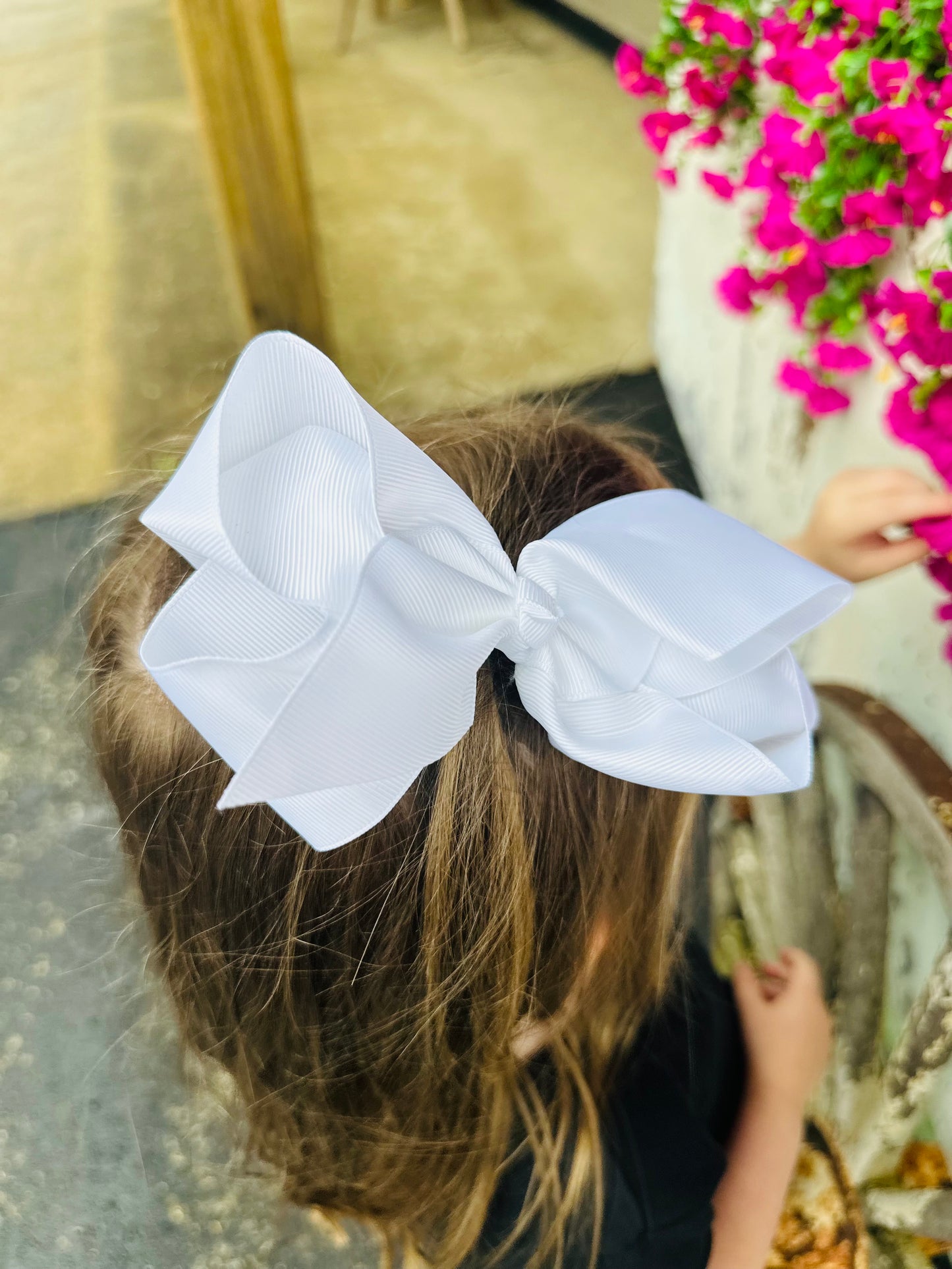 Girls White Big Bow Hair Clip