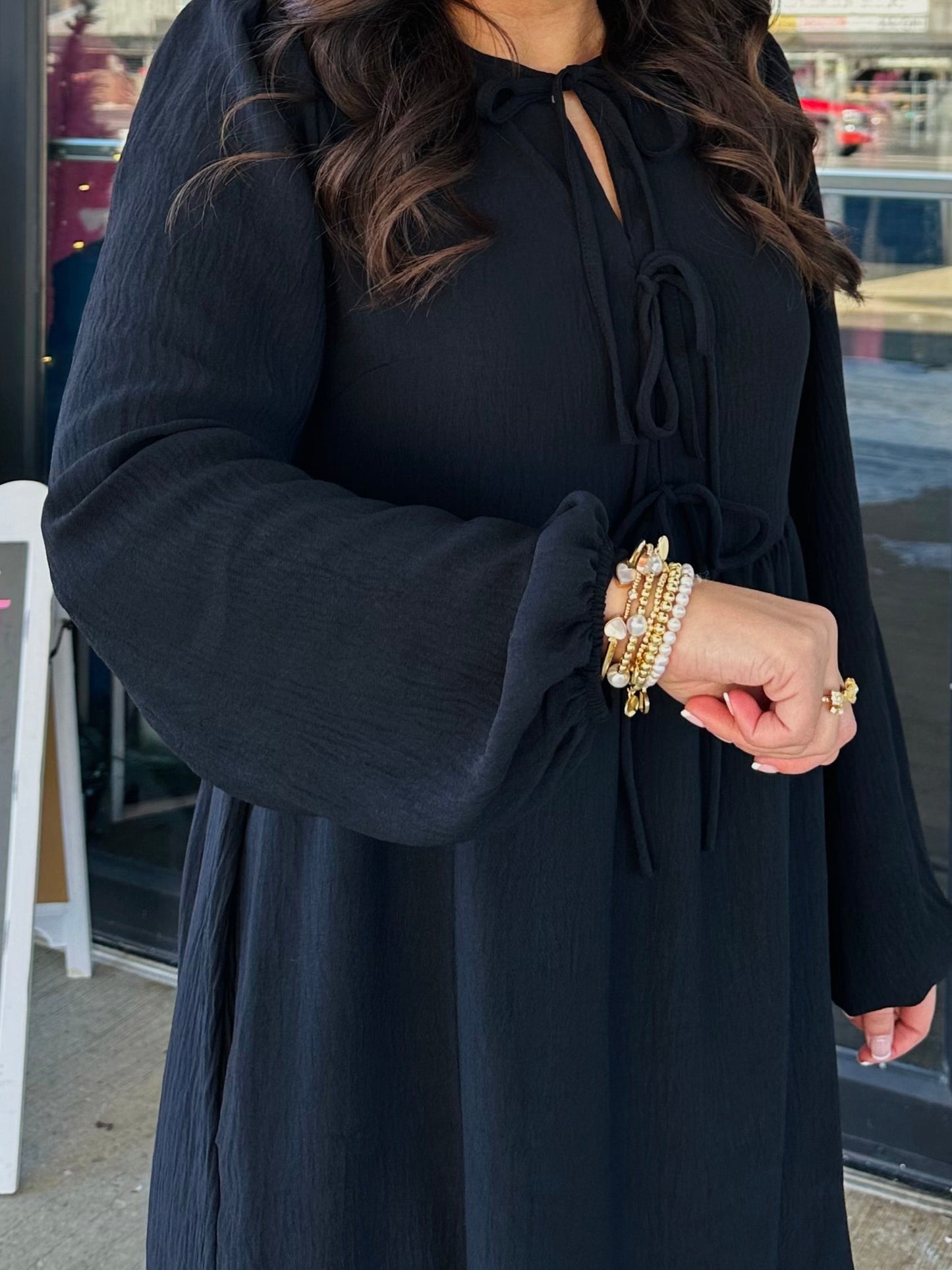 The Nellie Front Tie Bow Baby Doll Dress - 3 Colors