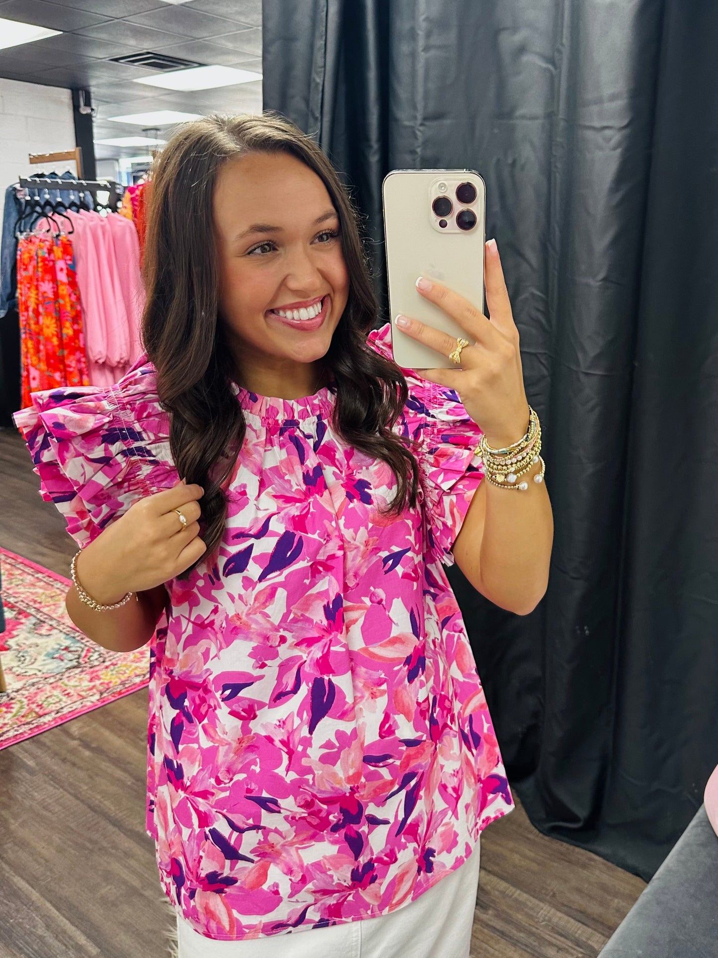 The Lillian Pink Floral Top