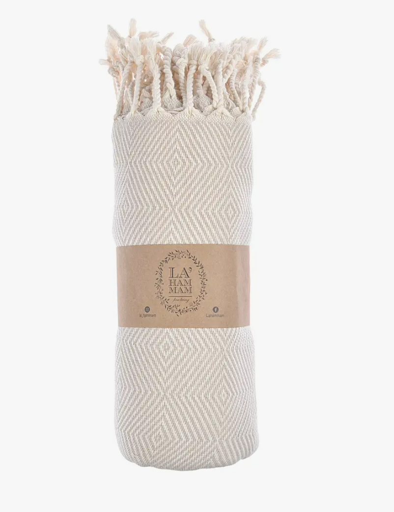 Beige Cotton Throw