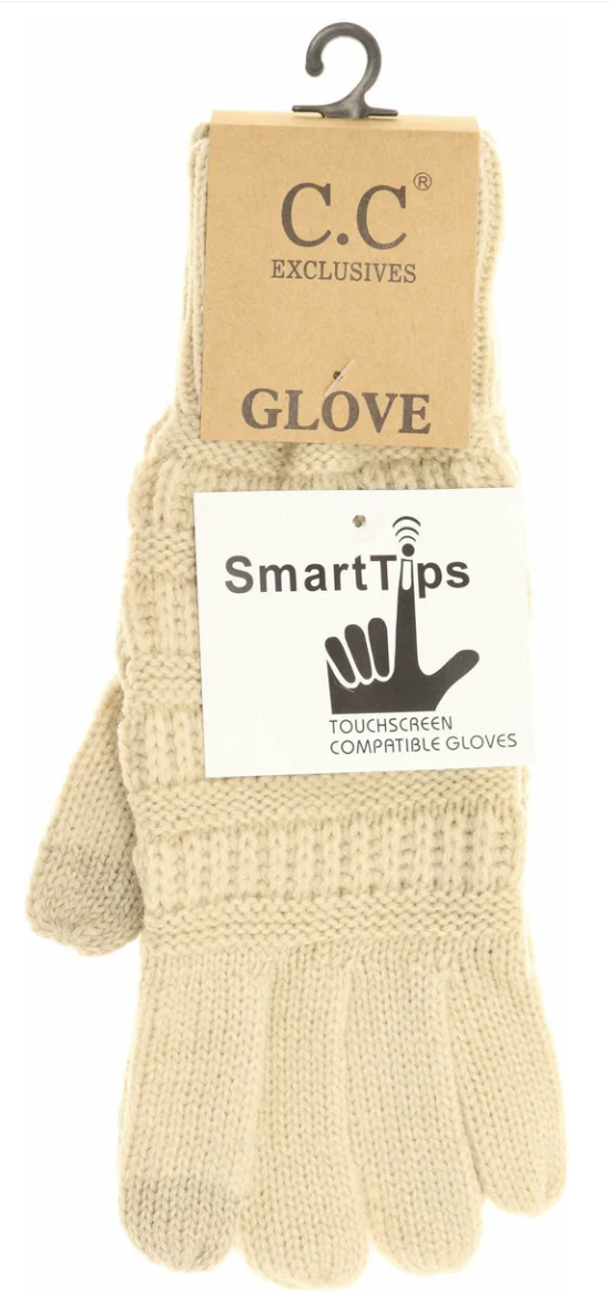 Solid Cable Knit C.C. Gloves