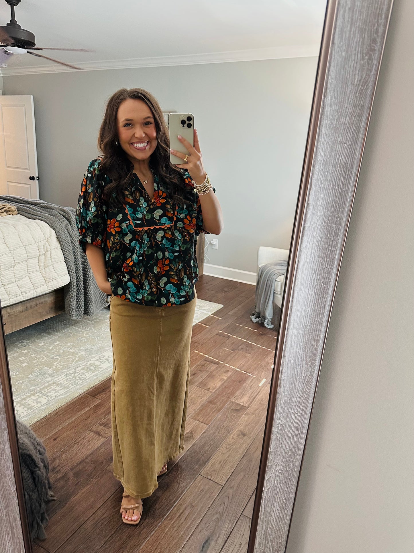 The Autumn Black Floral Top