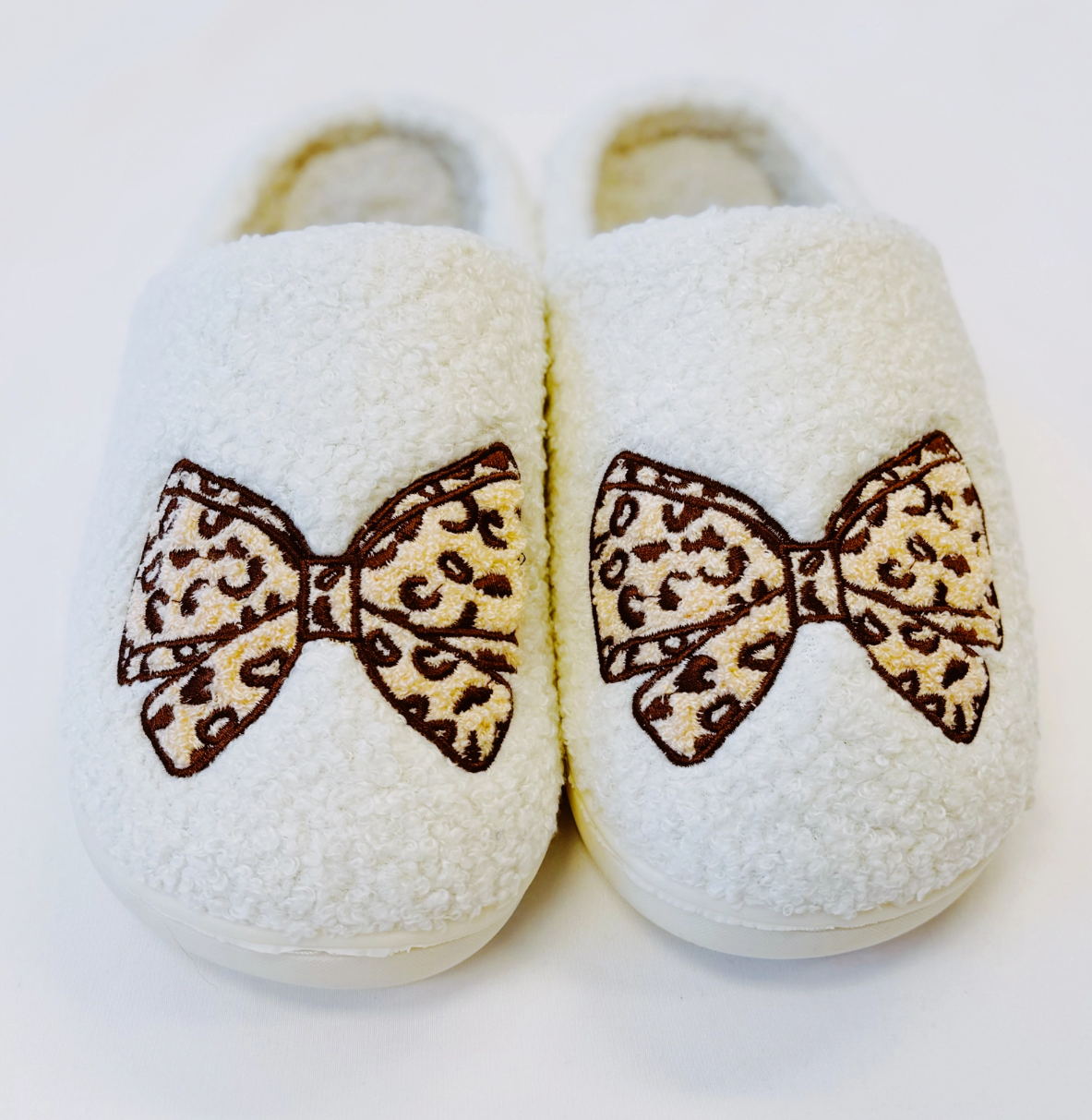 Leopard Bow Slippers