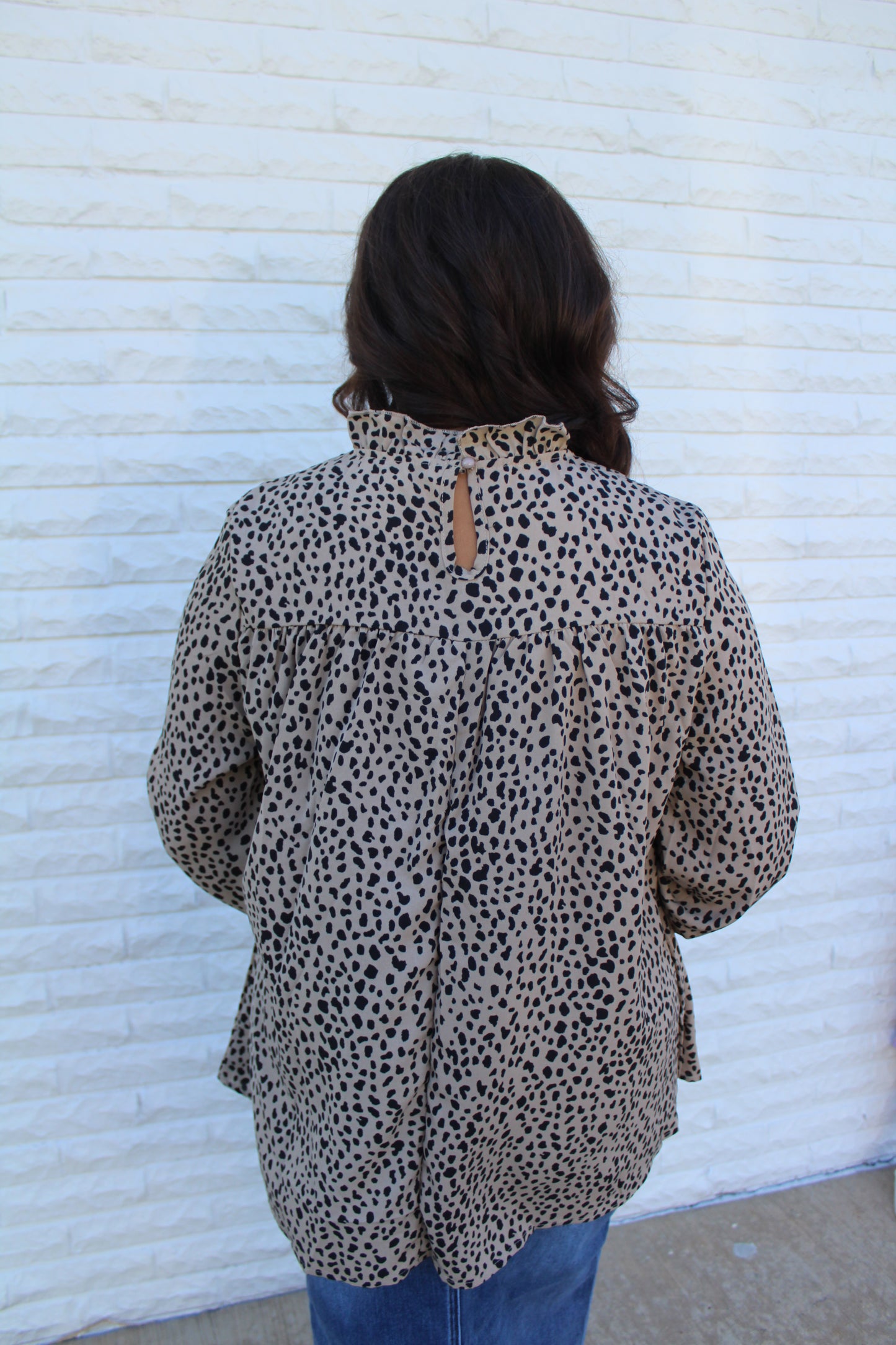 No Need To Worry Cream Leopard Print Top