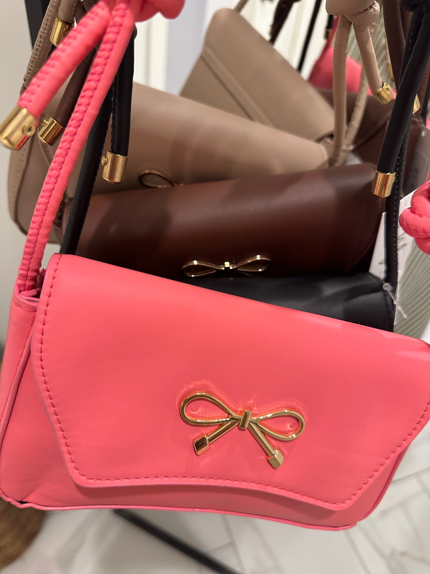 The Isabella Gold Bow Shoulder Bag