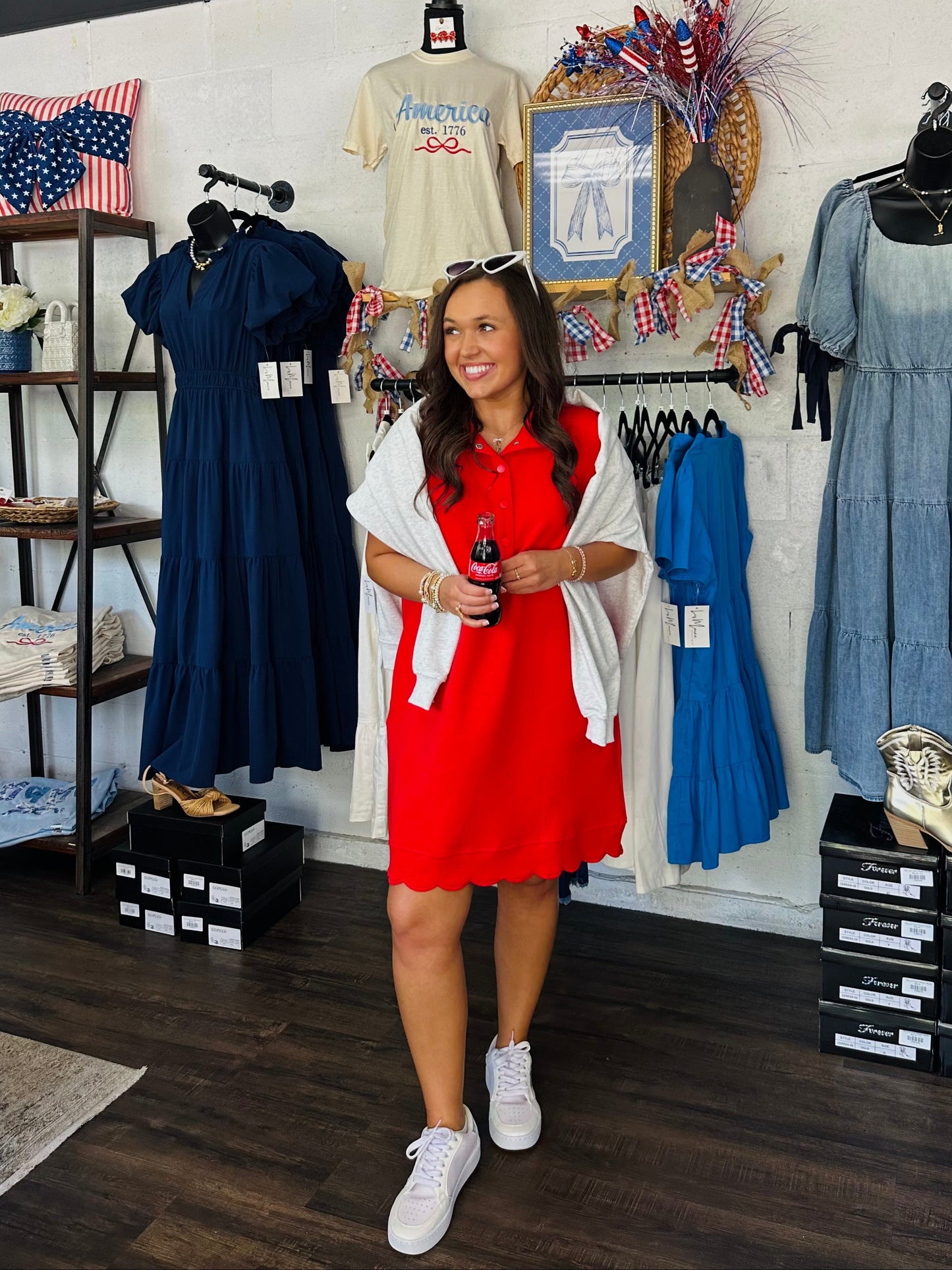 The Layla Red Scalloped Dress