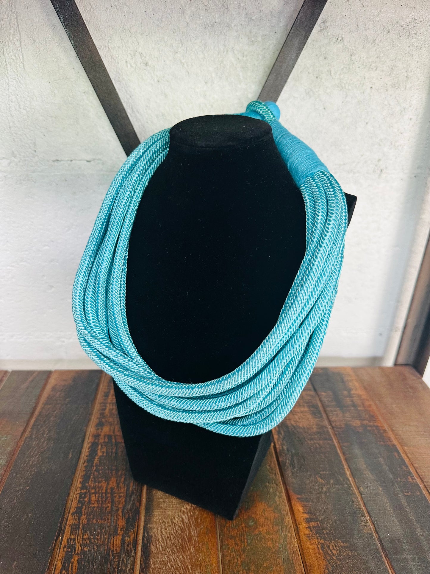 8 Strand Necklace - Turquoise Blue