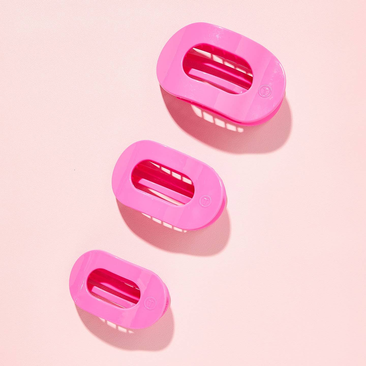 Tropical Punch Hot Pink Round Flat Hair Clip