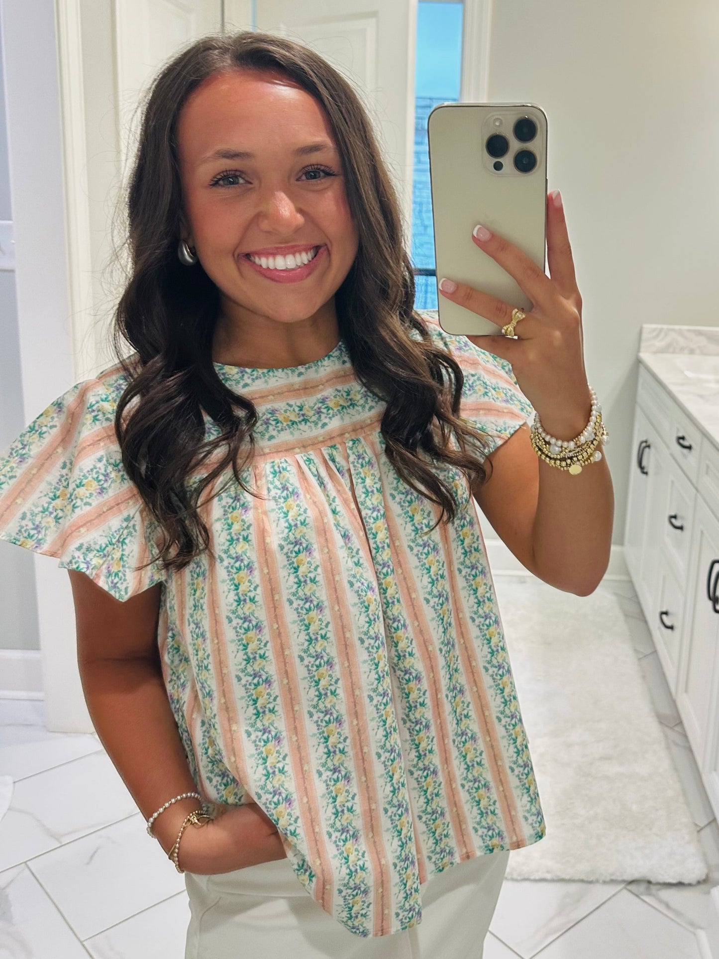 The Piper Floral Striped Top