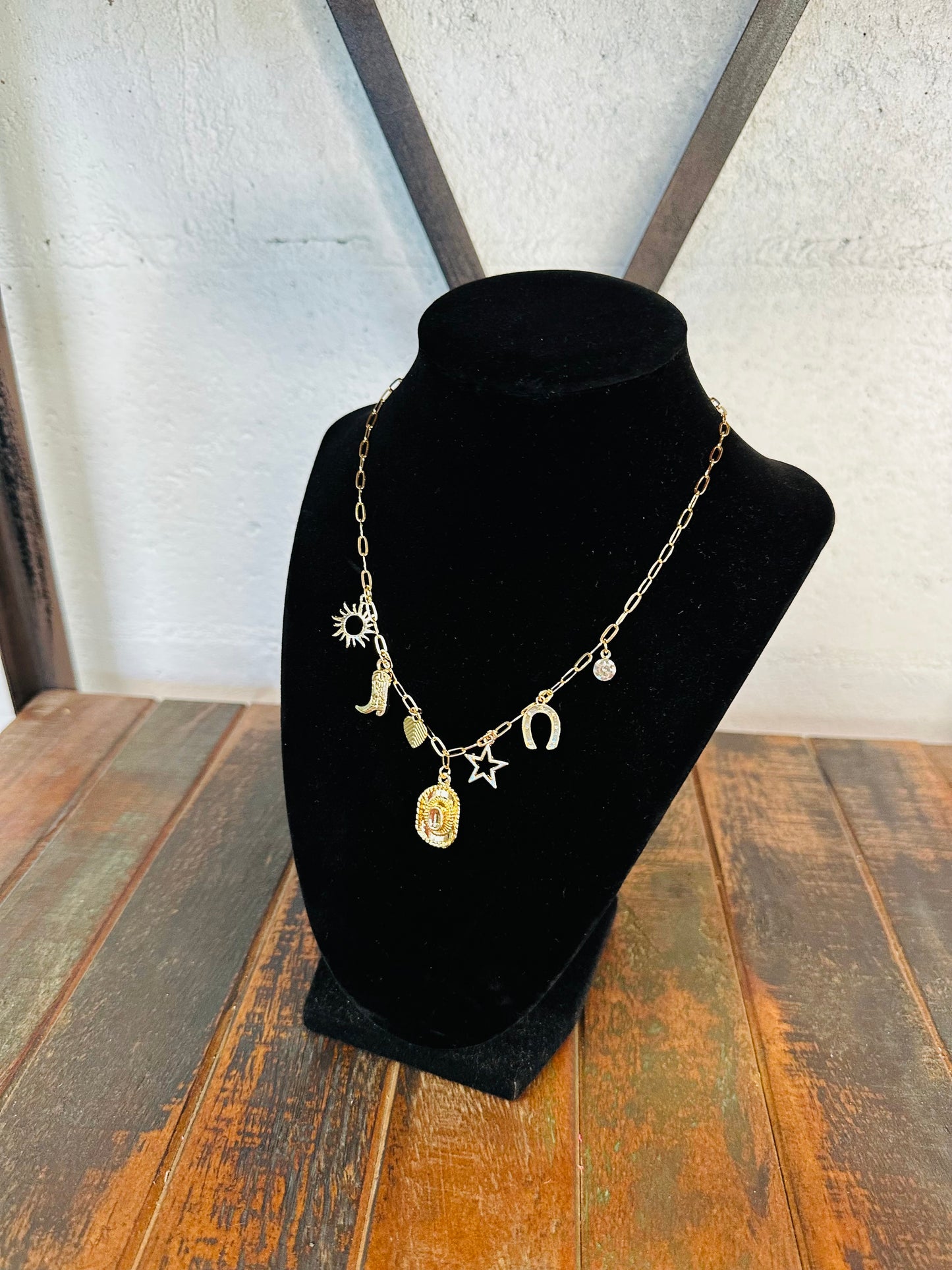 Gold Western Charm Necklace