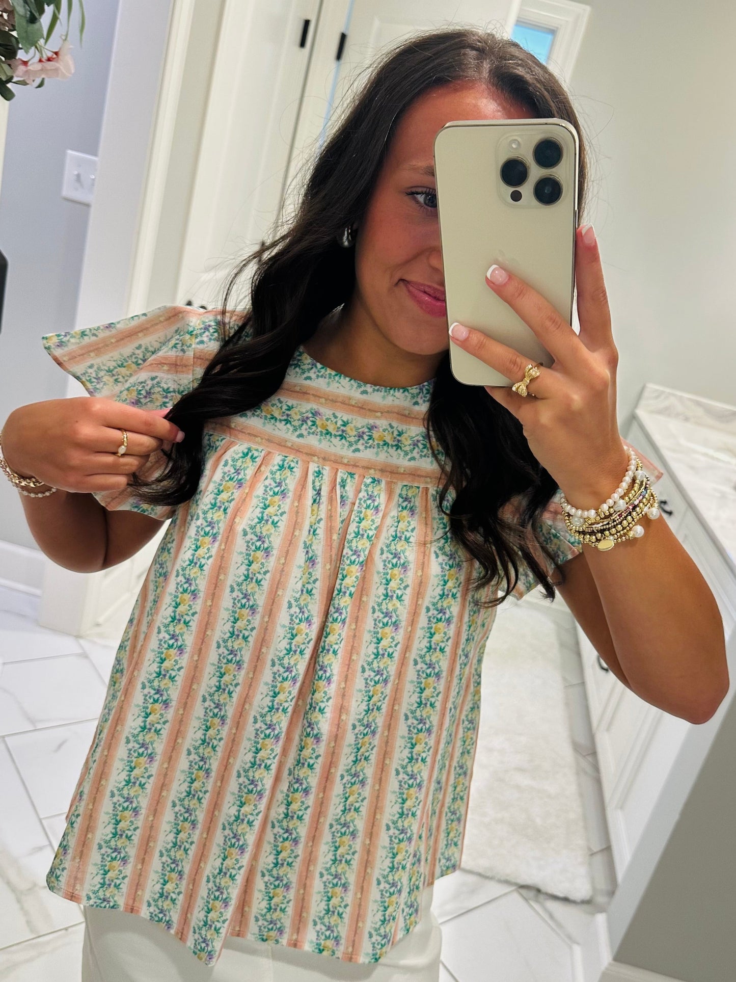 The Piper Floral Striped Top