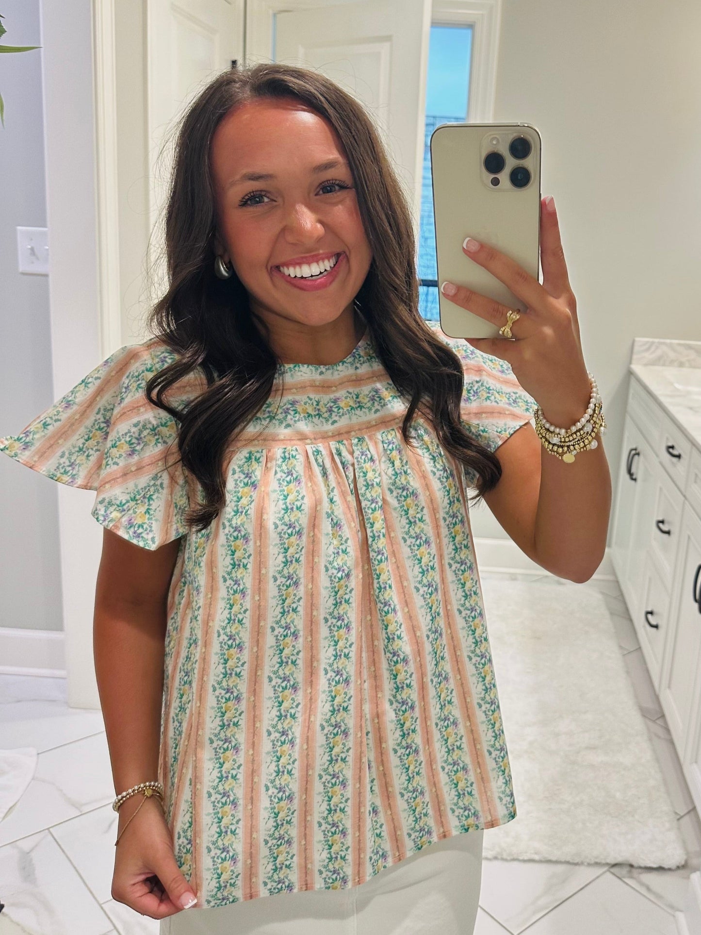 The Piper Floral Striped Top