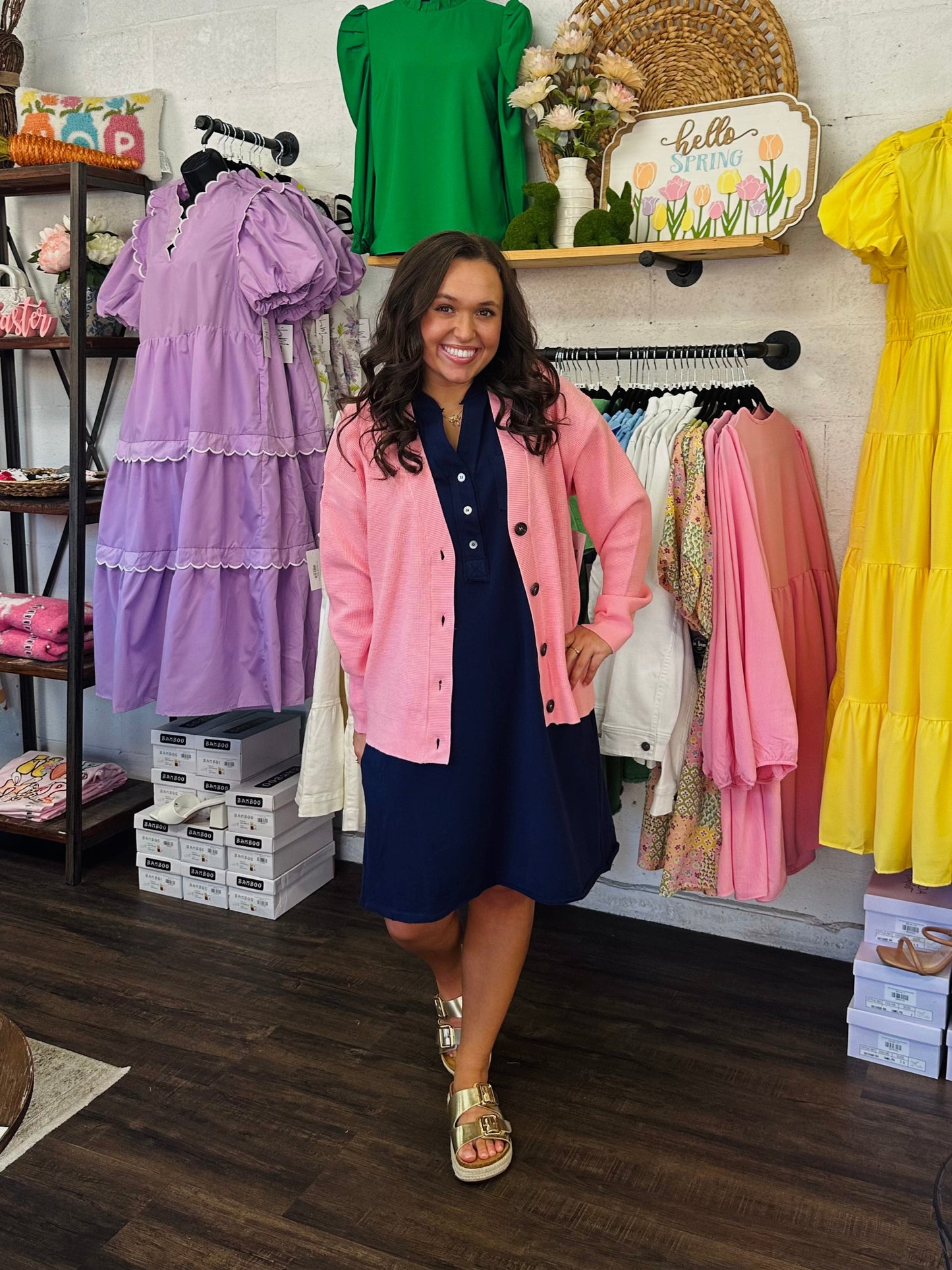Let's Get Cozy Pink Cardigan